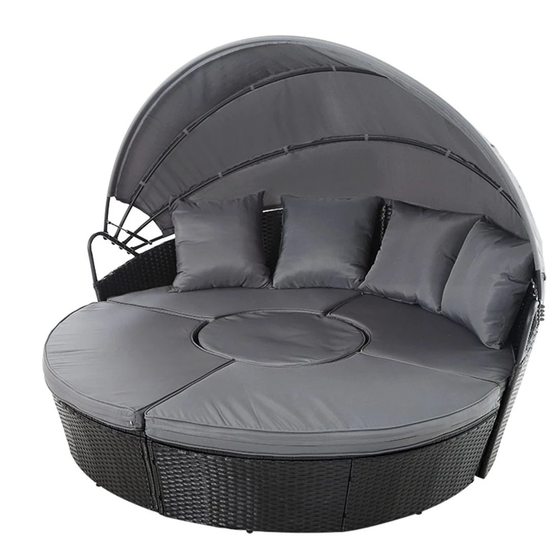 2 Gardeon Sun Lounge Setting Wicker Lounger Day Bed Patio Outdoor Furniture - Black, 2 of 7