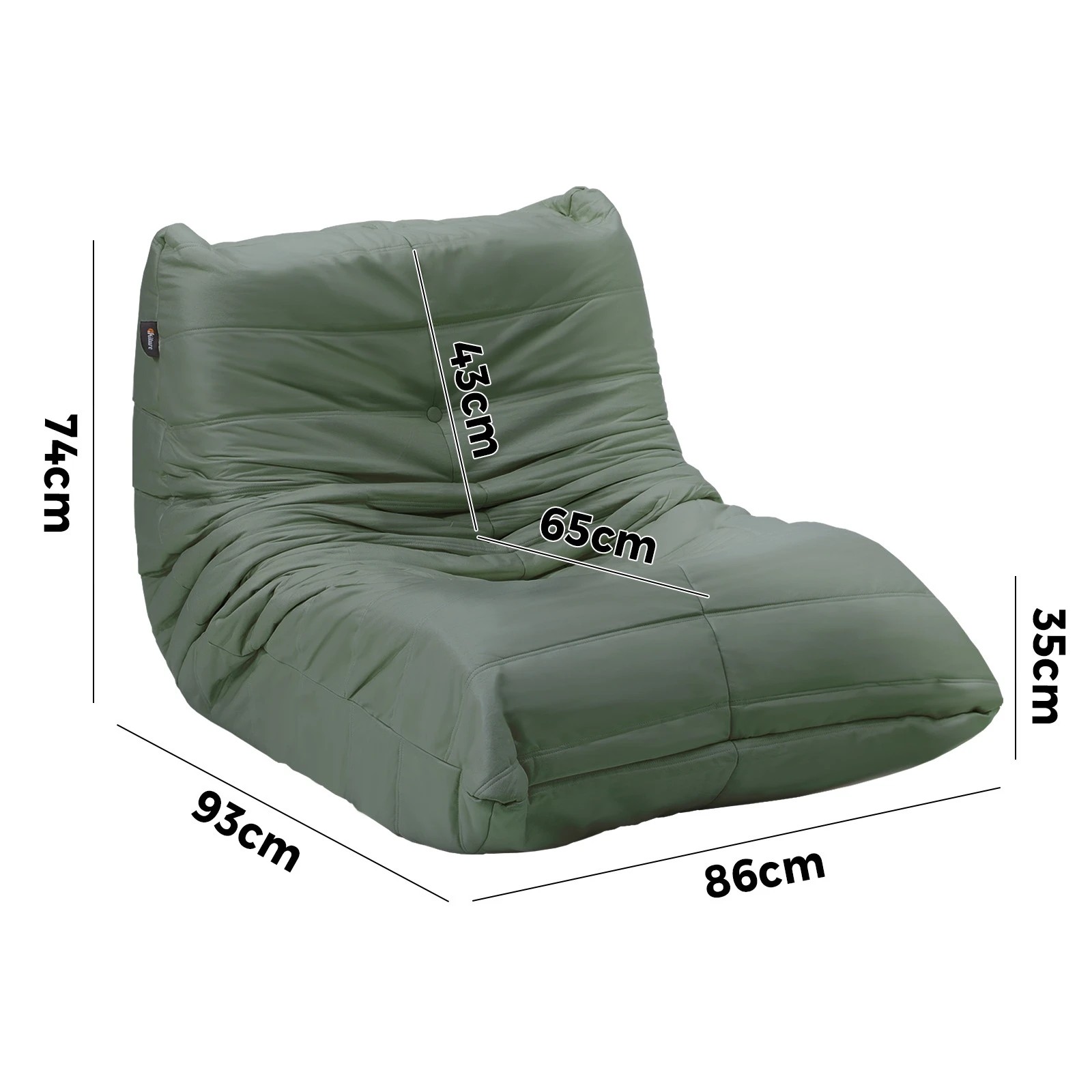 3 Oikiture Floor Sofa Accent Chair Lazy Couch Lounge - Green, 3 of 10