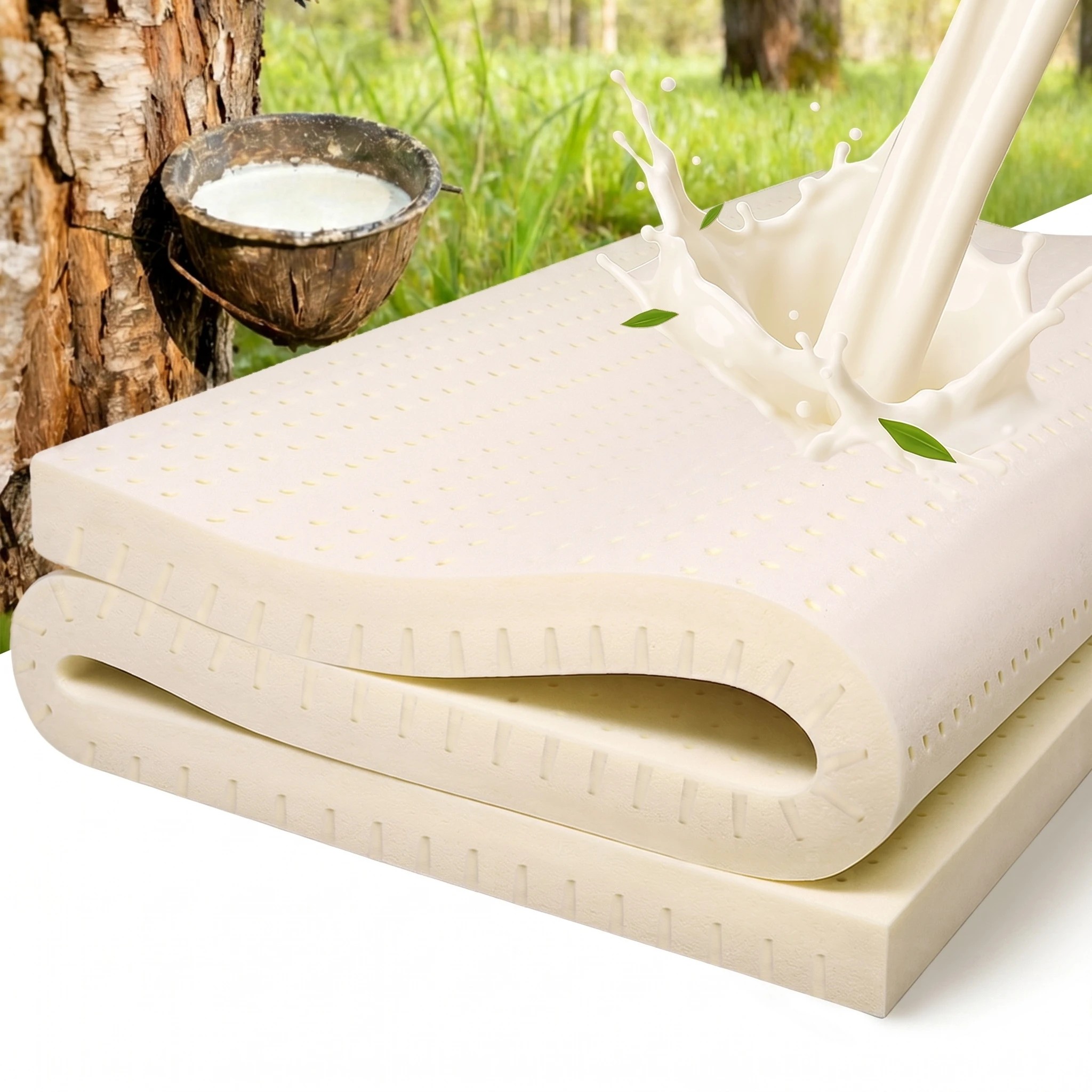 4 Giselle Bedding Latex Mattress Topper, 7.5cm Thick 7-Zone Pressure Relief Bed Pad - Queen Bed - White, 4 of 8