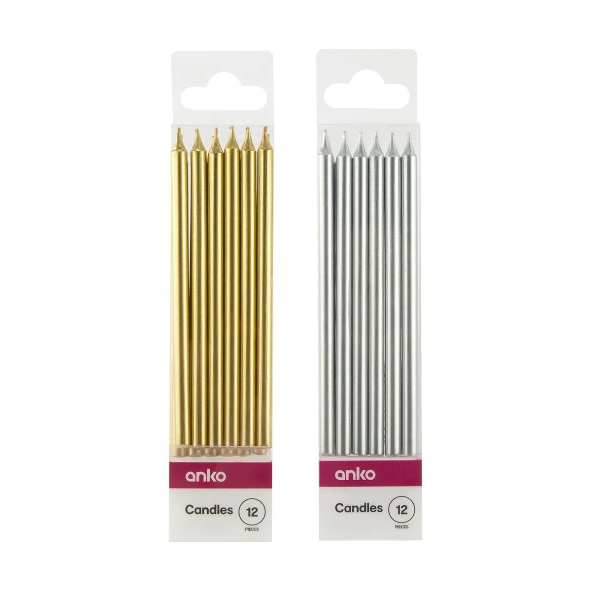 9 12 Pack Tall Gold Look & Silver Candles, 9 of 9