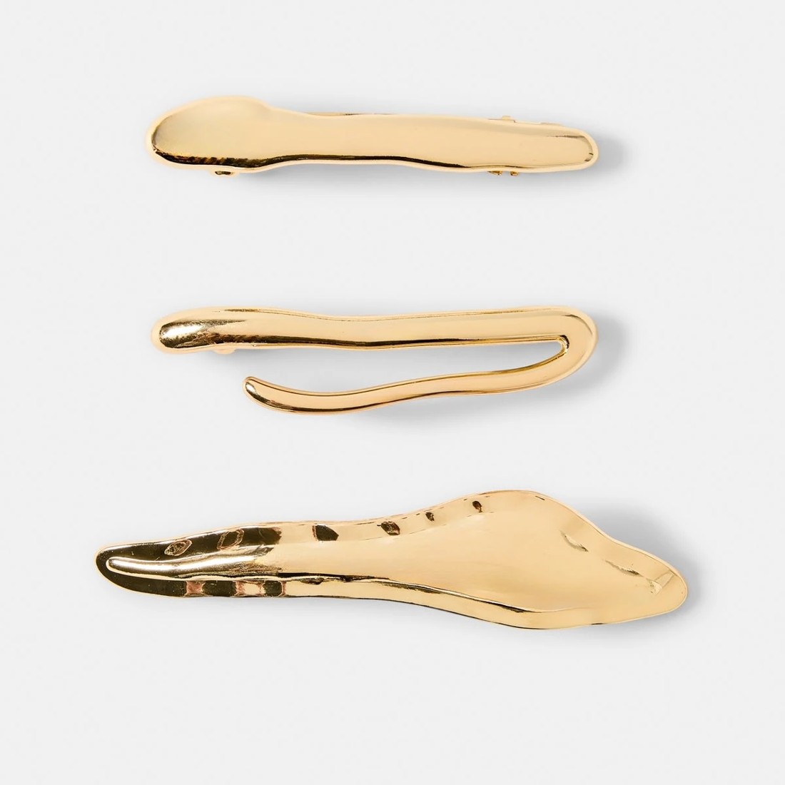 1 3 Pack Gold Tone Barrette Hair Clips, 1 of 4