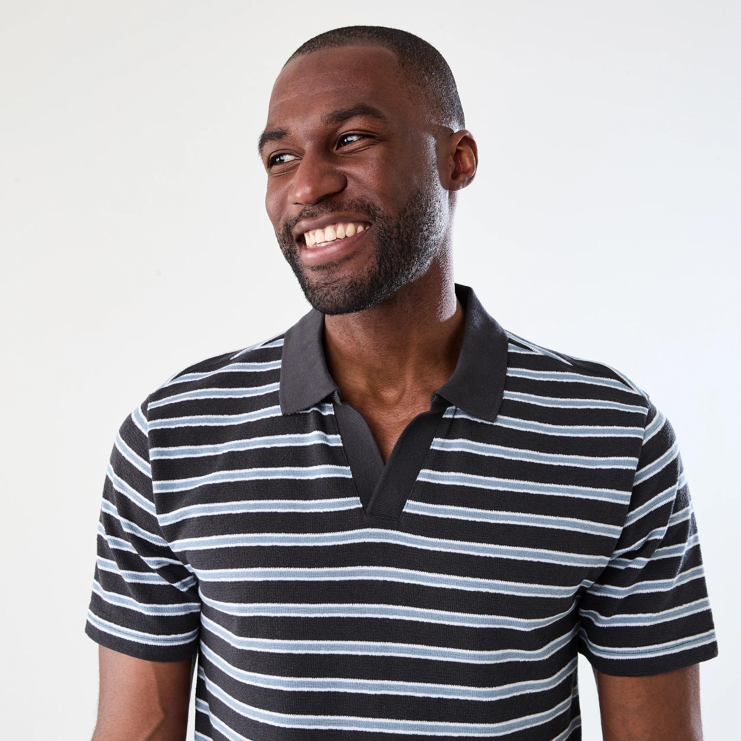 4 Textured Stripe Polo Shirt CITADEL STRIPE, 4 of 6