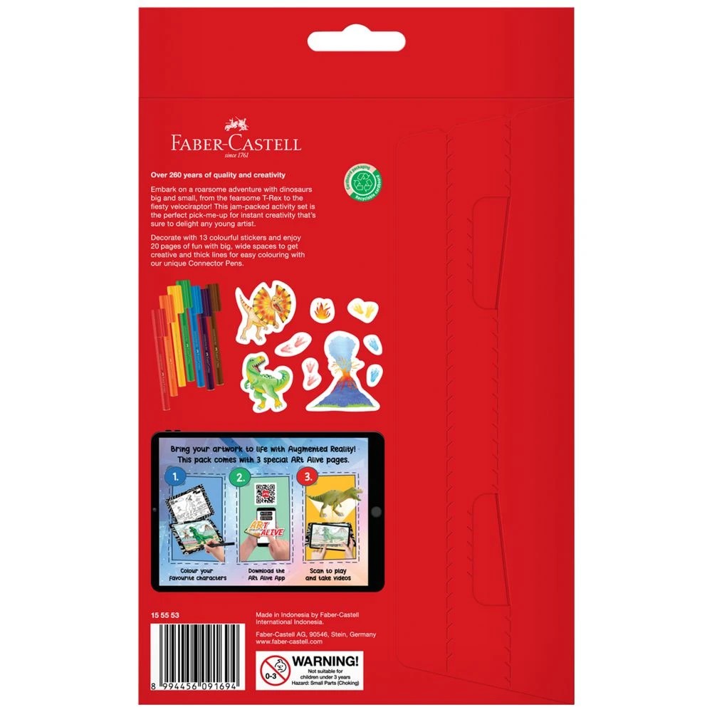 4 Faber-Castell Connecter Pen Colouring Set A5  Dinosaurs, 4 of 4