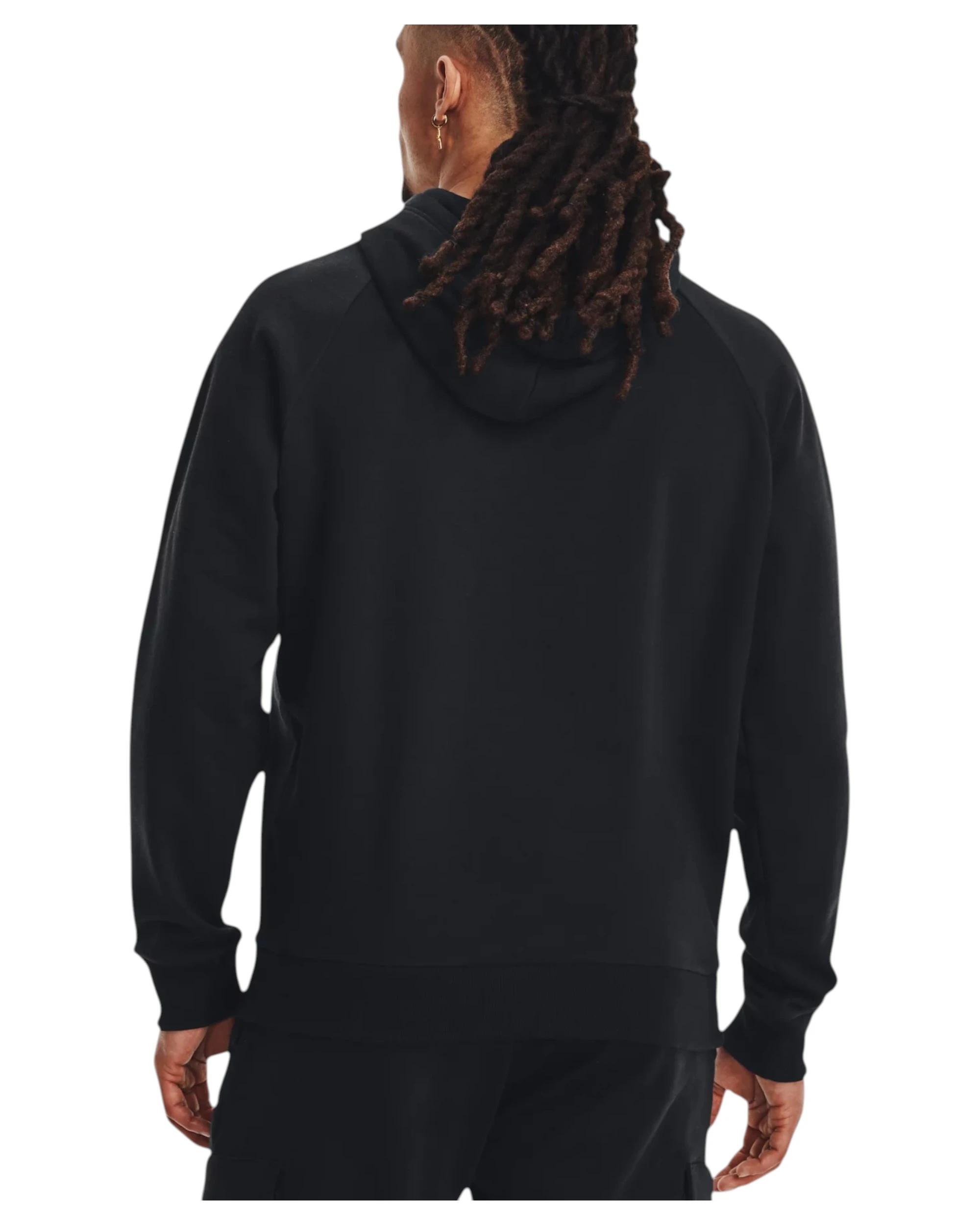 3 Under Armour Mens Rival Fleece Black/ White Hoodie BLACK, 3 of 6