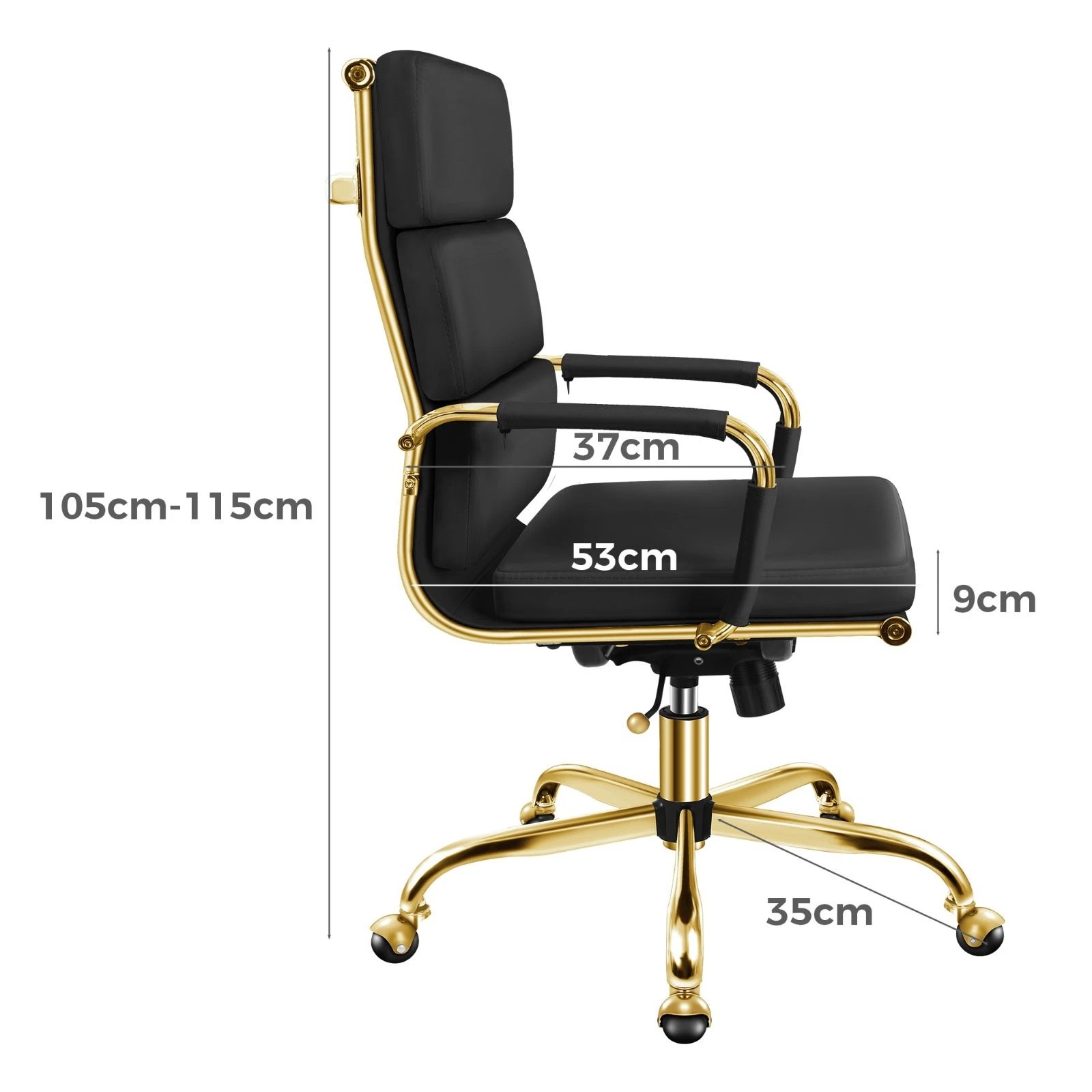 9 Alfordson Office Chair Ergonomic Paddings Executive Computer Work Seat High Back - Black, 9 of 10