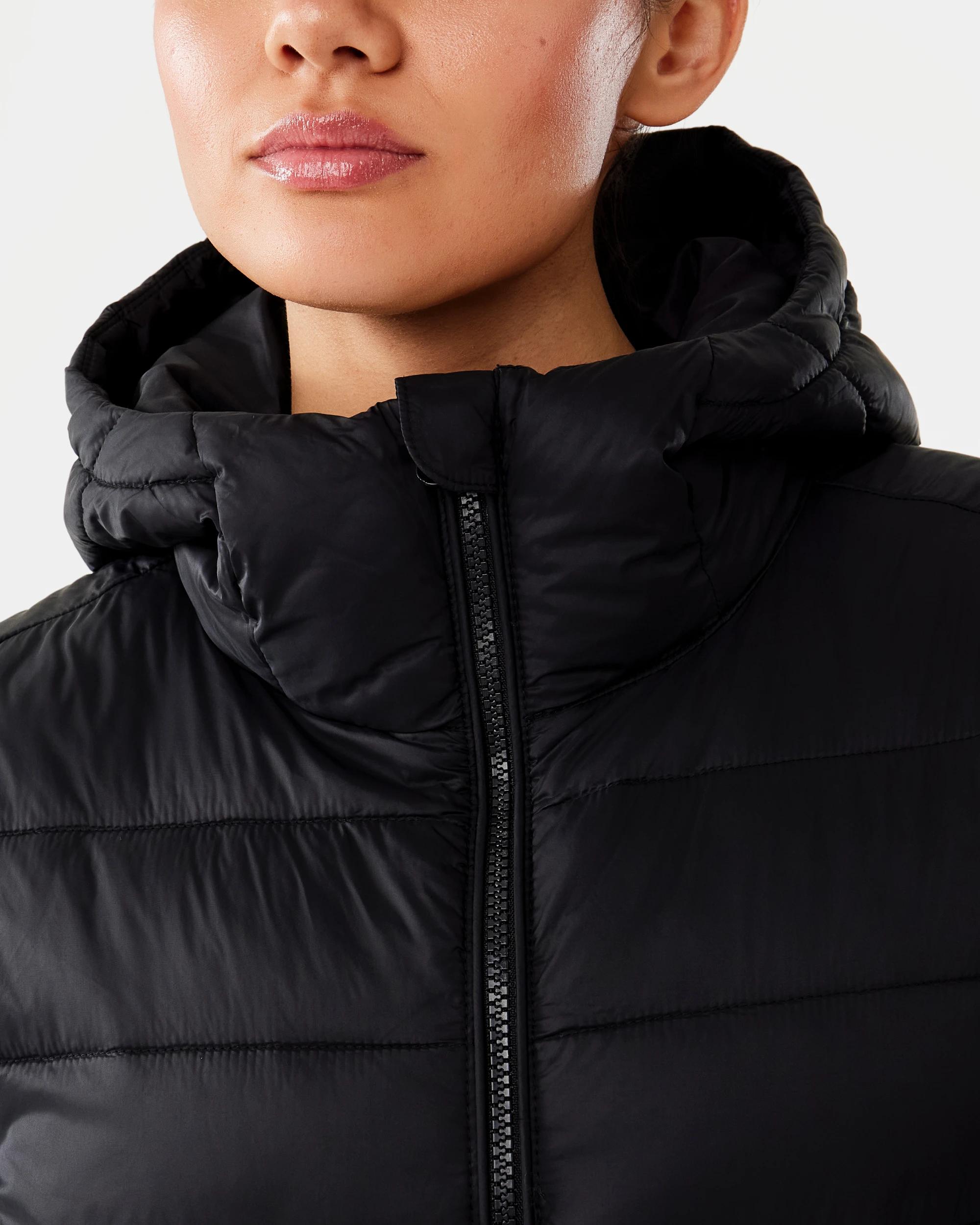 7 Active Womens Packable Puffer Jacket Black, 7 of 9