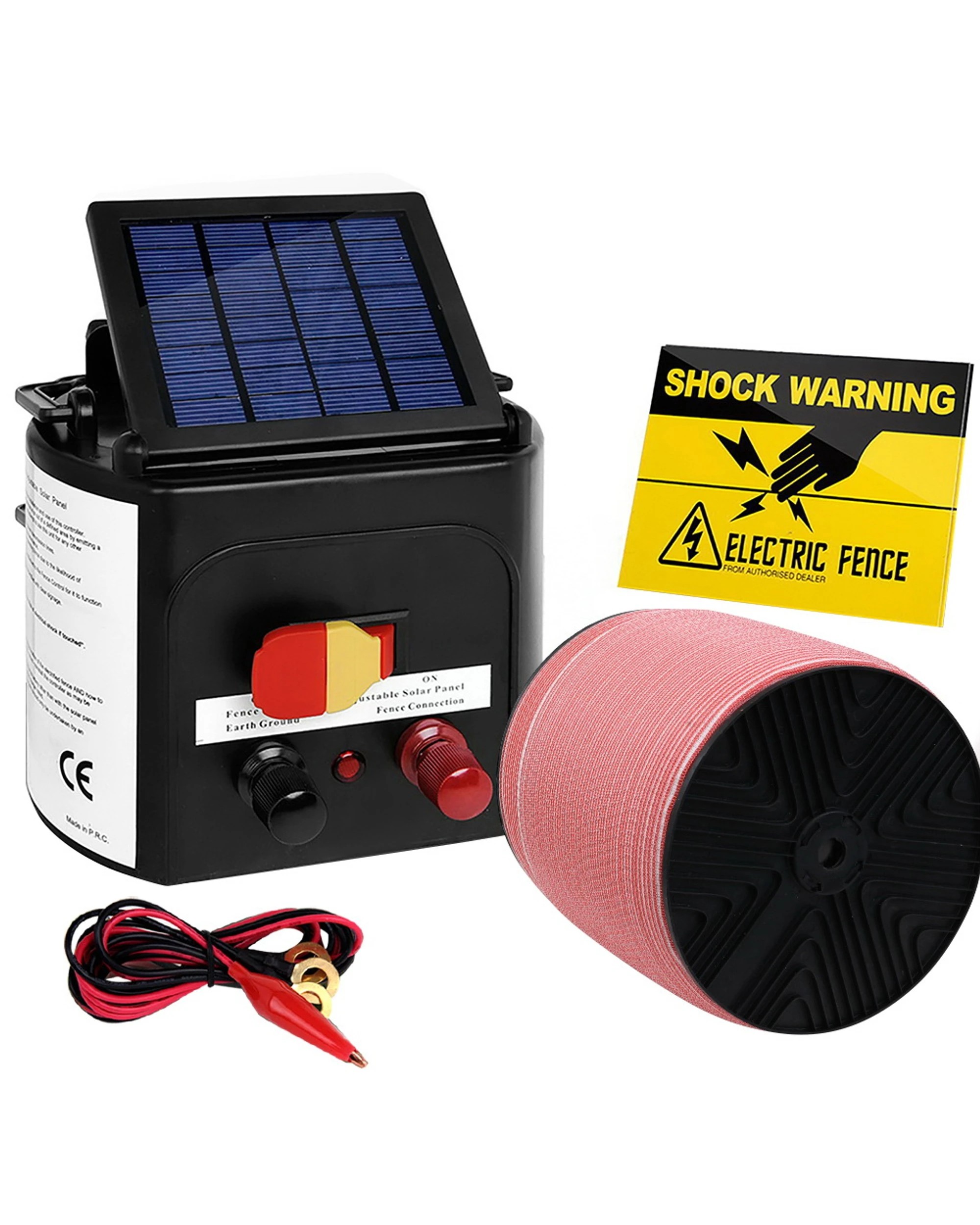2 Giantz Fence Energiser 3KM Solar Powered Electric 1200M Poly Tape - Multi, 2 of 7