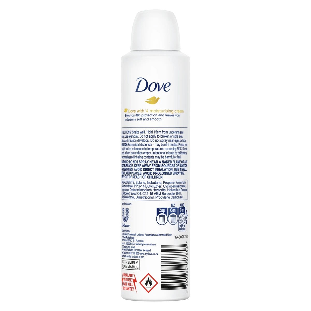 2 Dove Classic 1/4 Moisturising Cream Antiperspirant 250ml, 2 of 7