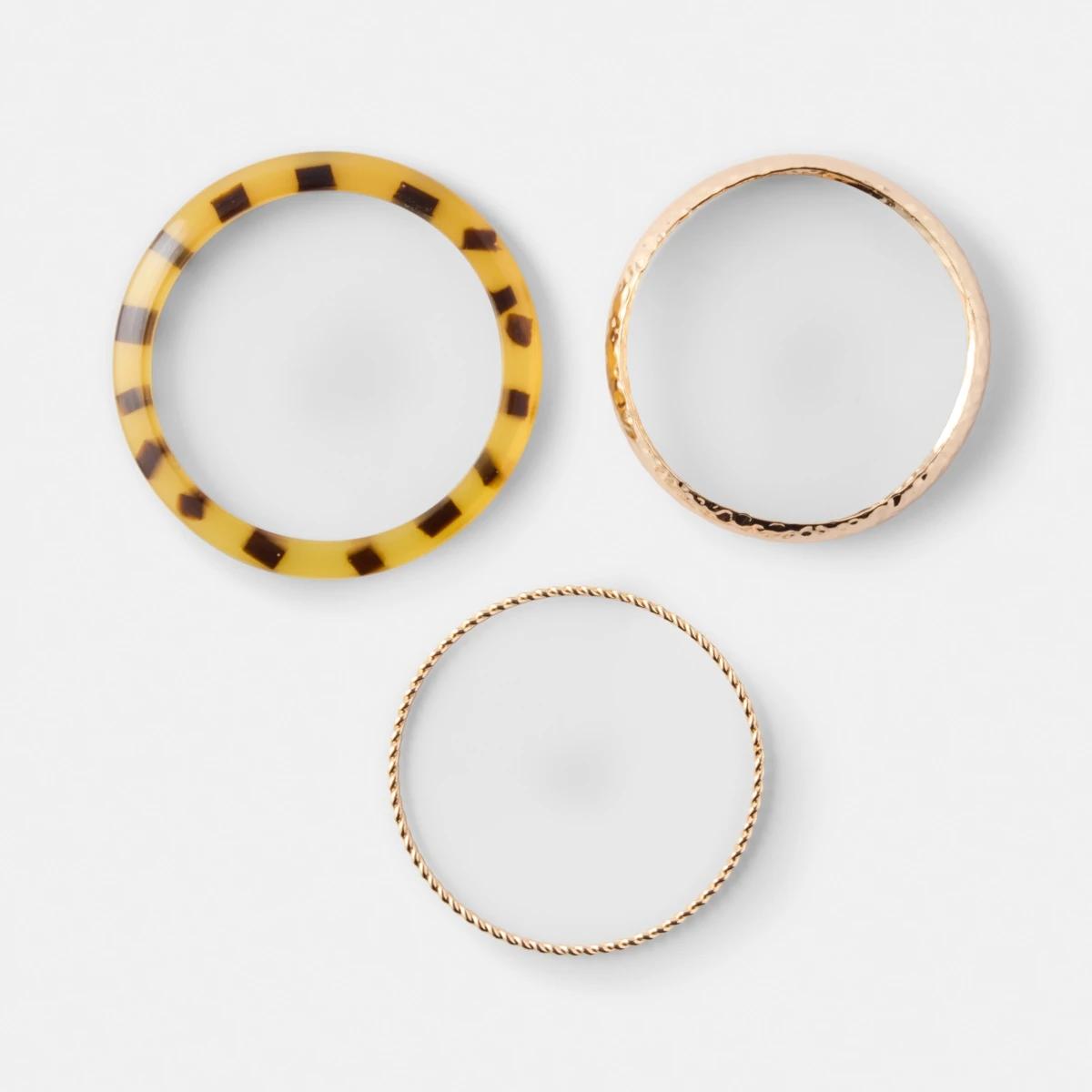 1 3 Pack Acrylic Bangles Gold, 1 of 5