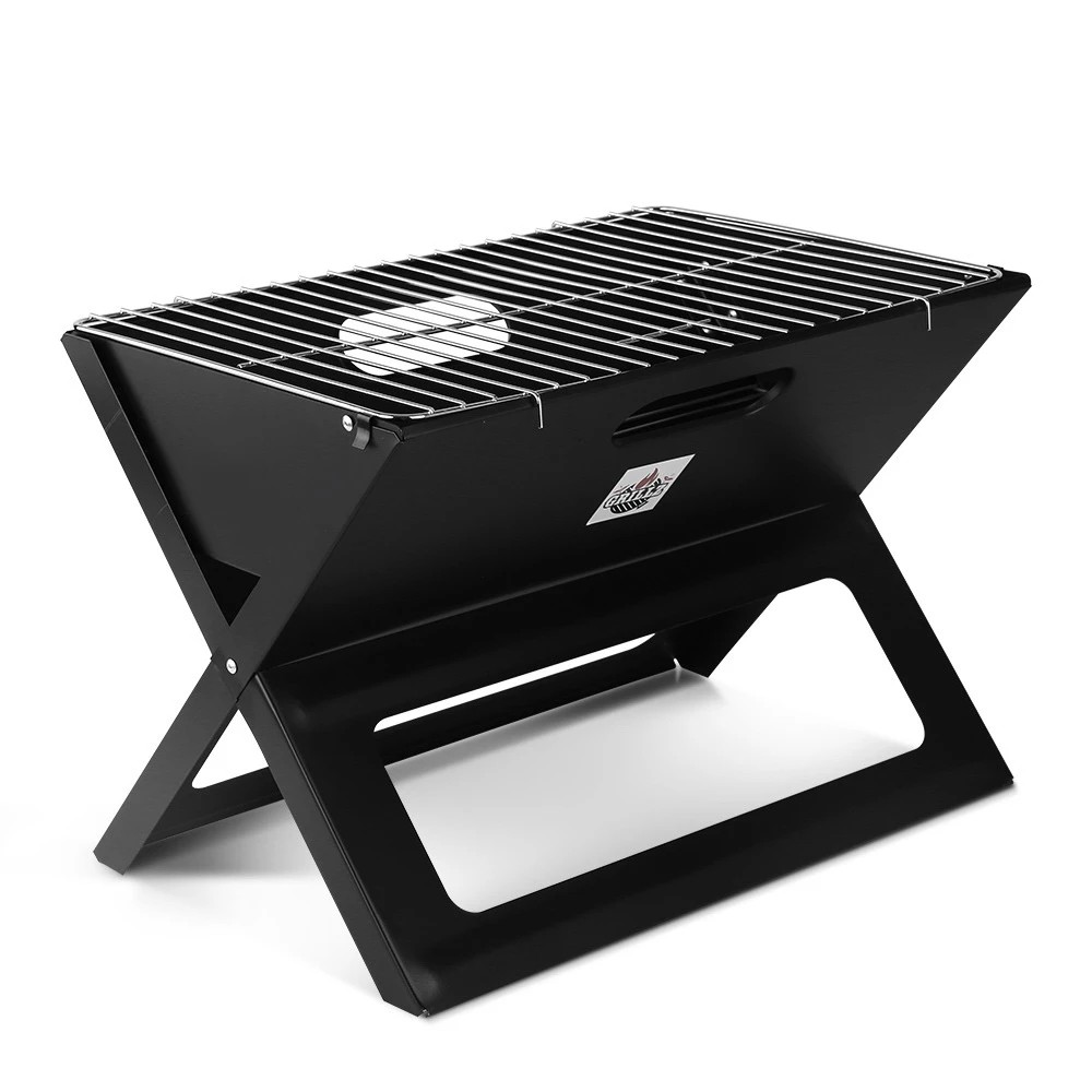 1 Grillz BBQ Grill  Smoker Foldable - Black, 1 of 6