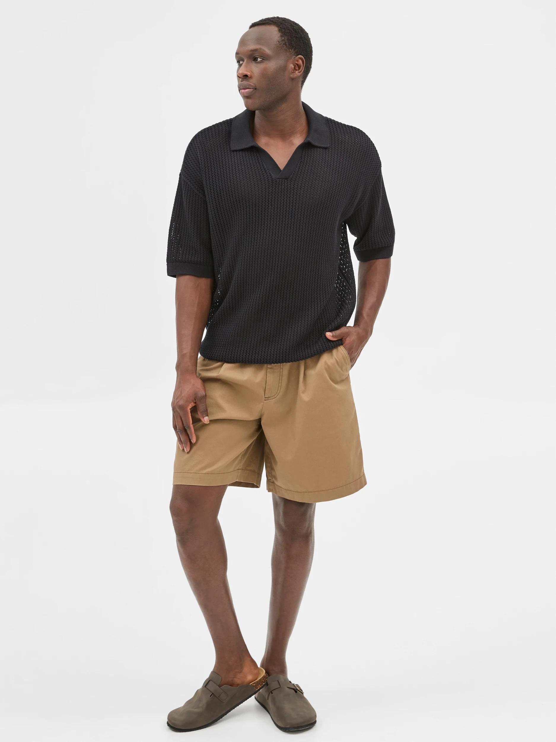 2 Australian Cotton Knit Polo Top - Commons BLACK, 2 of 7