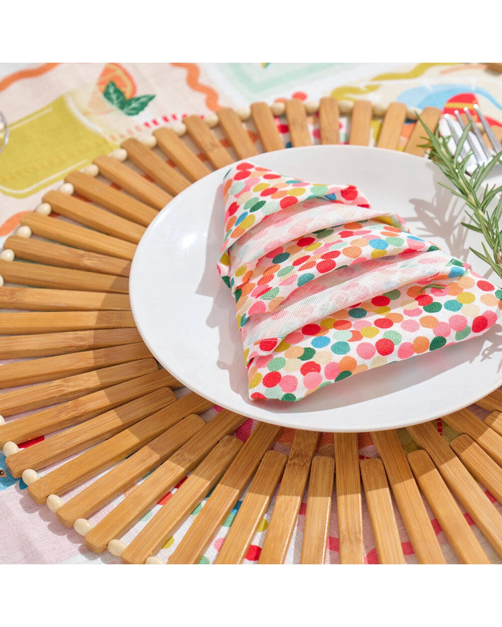2 Annabel Trends Bamboo Table Placemat Round 37cm - Natural, 2 of 2