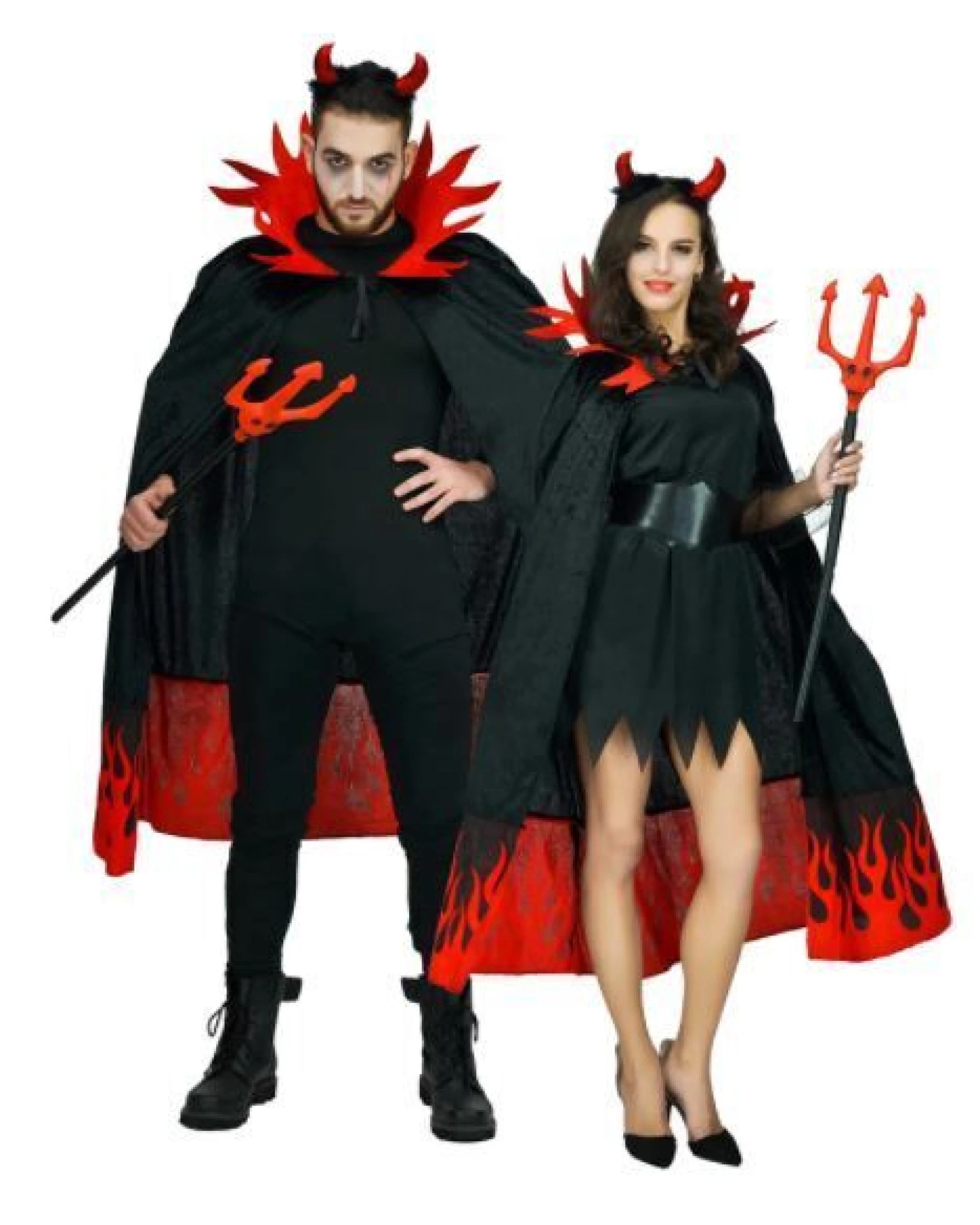 1 BR Costumes Devil Costume Cape with Horns for Halloween, 1 of 3
