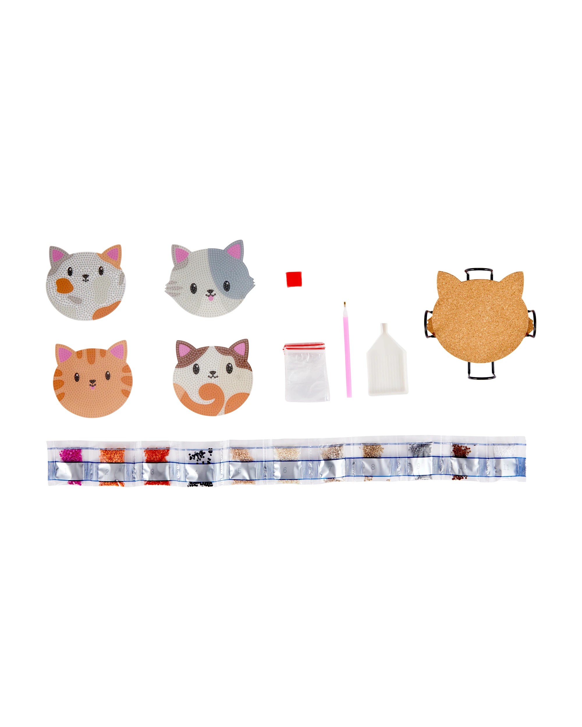 2 DIY Sparkle Gem Art Coaster Set - Pets, 2 of 4