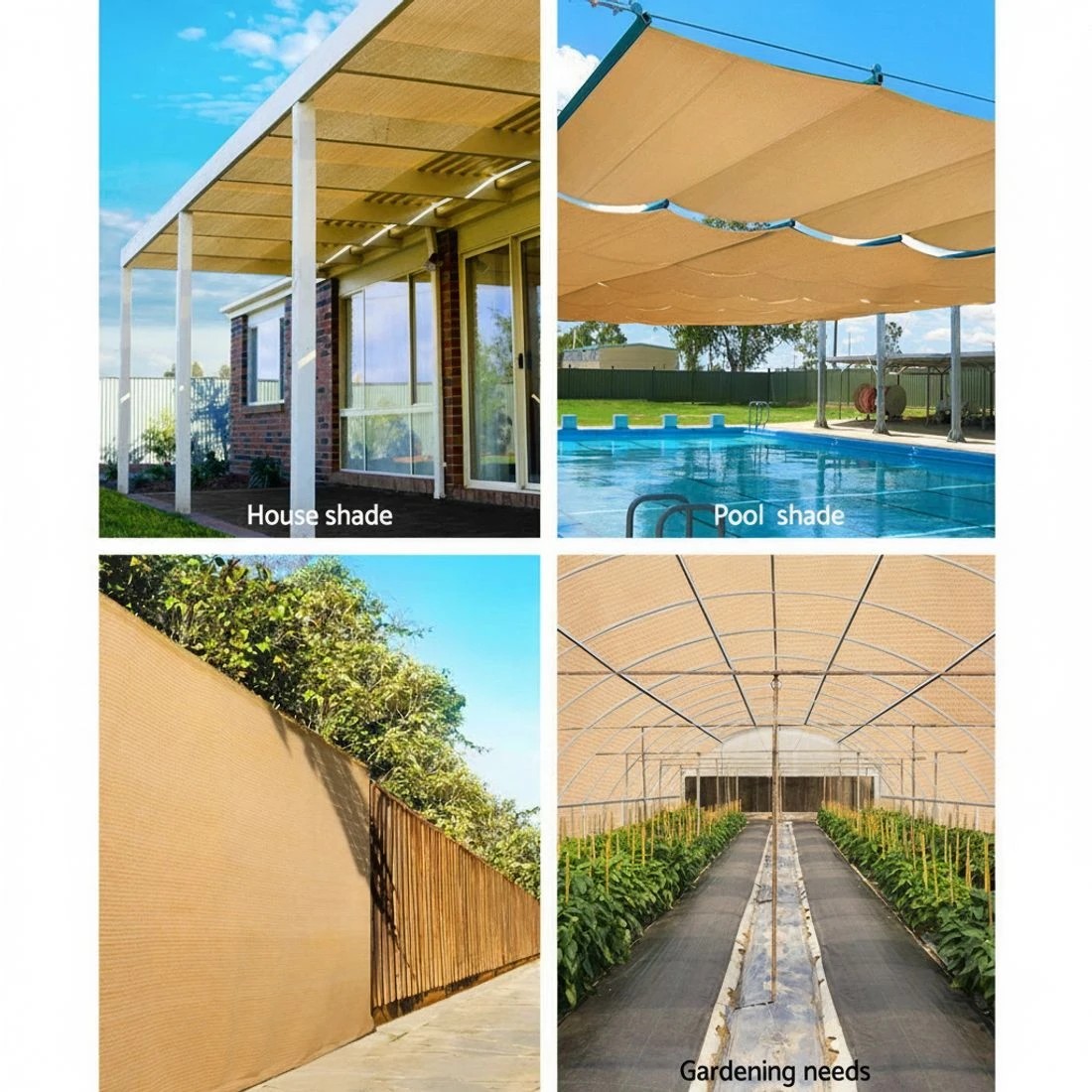 2 Instahut 90% Shade Cloth 1.83x10m Shadecloth Sail Heavy Duty - Natural, 2 of 5