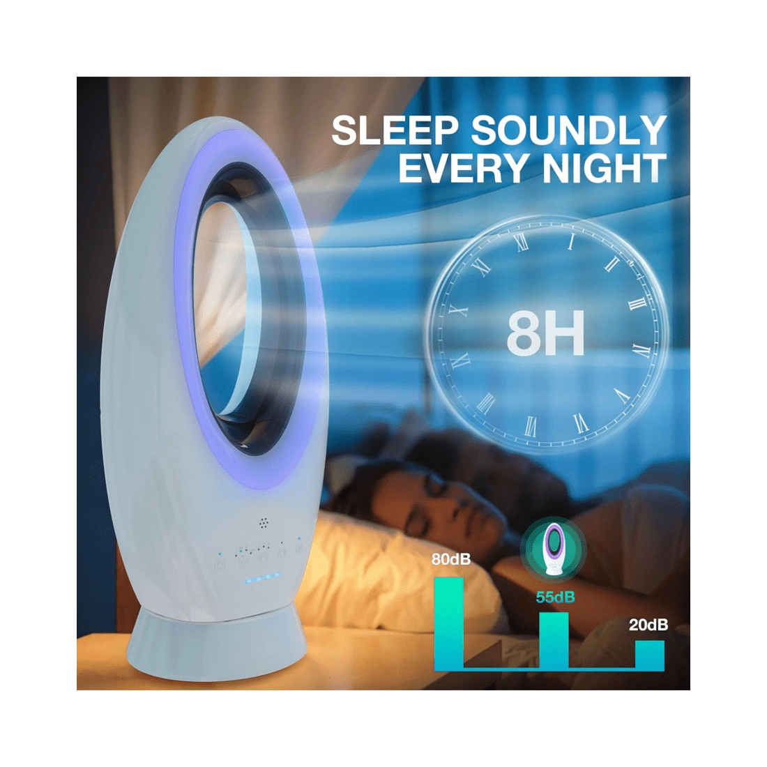 7 Advwin Wireless Bladeless Tower Fan, Outdoor Indoor Use 12000mah, 7 of 7