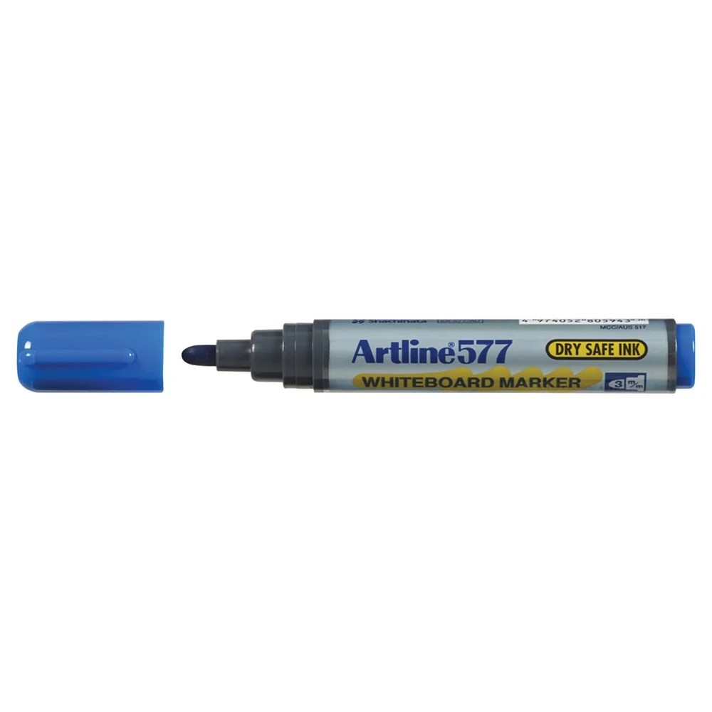 2 Artline 577 Whiteboard Markers Bullet Blue 12 Pack, 2 of 3