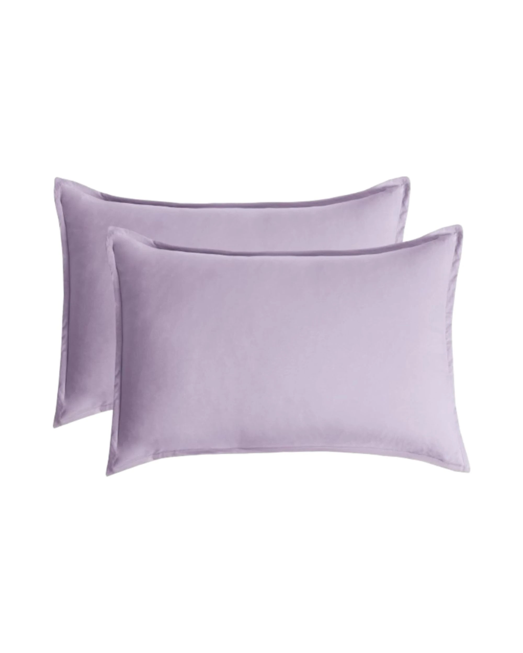 1 CleverPolly 2-Pack Vintage Washed Microfibre Standard Pillowcases - Lilac, 1 of 4