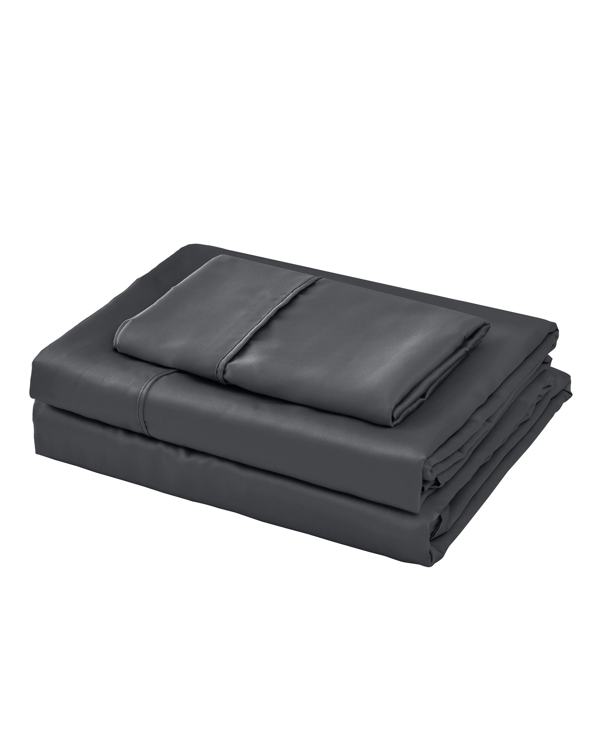 6 Dreamaker Matte Satin Sheet Set - Single Bed - Charcoal, 6 of 6