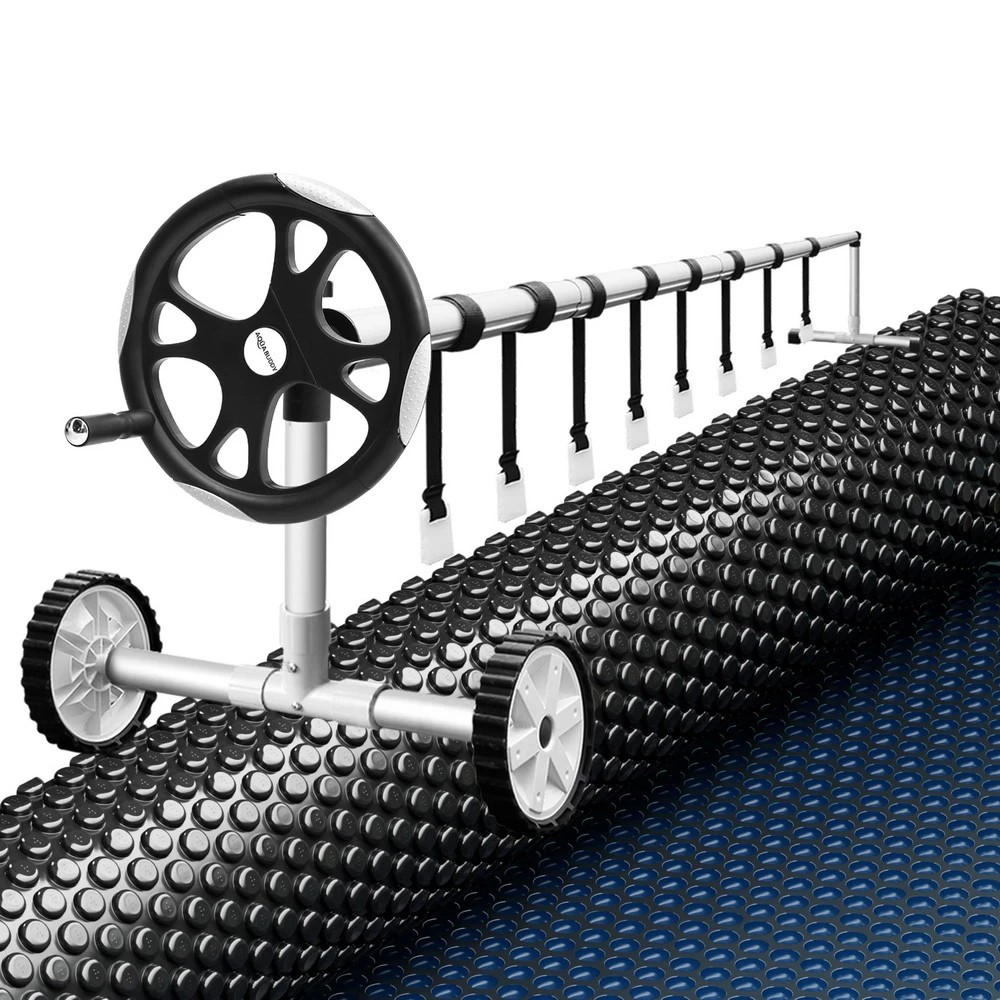 1 Aquabuddy Pool Cover 600 Micron 8.5x4.2m w/ Roller 5.55m Swimming Pools  Solar Blanket - Multi, 1 of 6