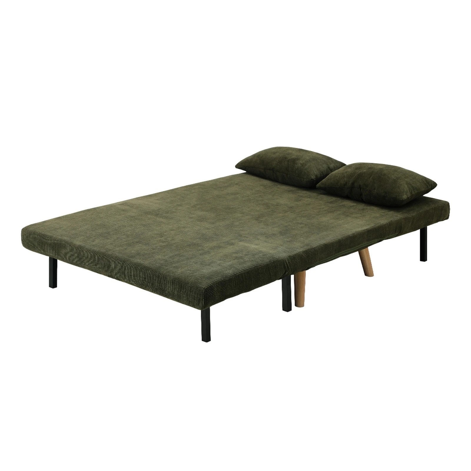 7 Oikiture Sofa Bed Lounge Chair Polyester Recliner Wood Leg 2 Seater
 - Green, 7 of 8