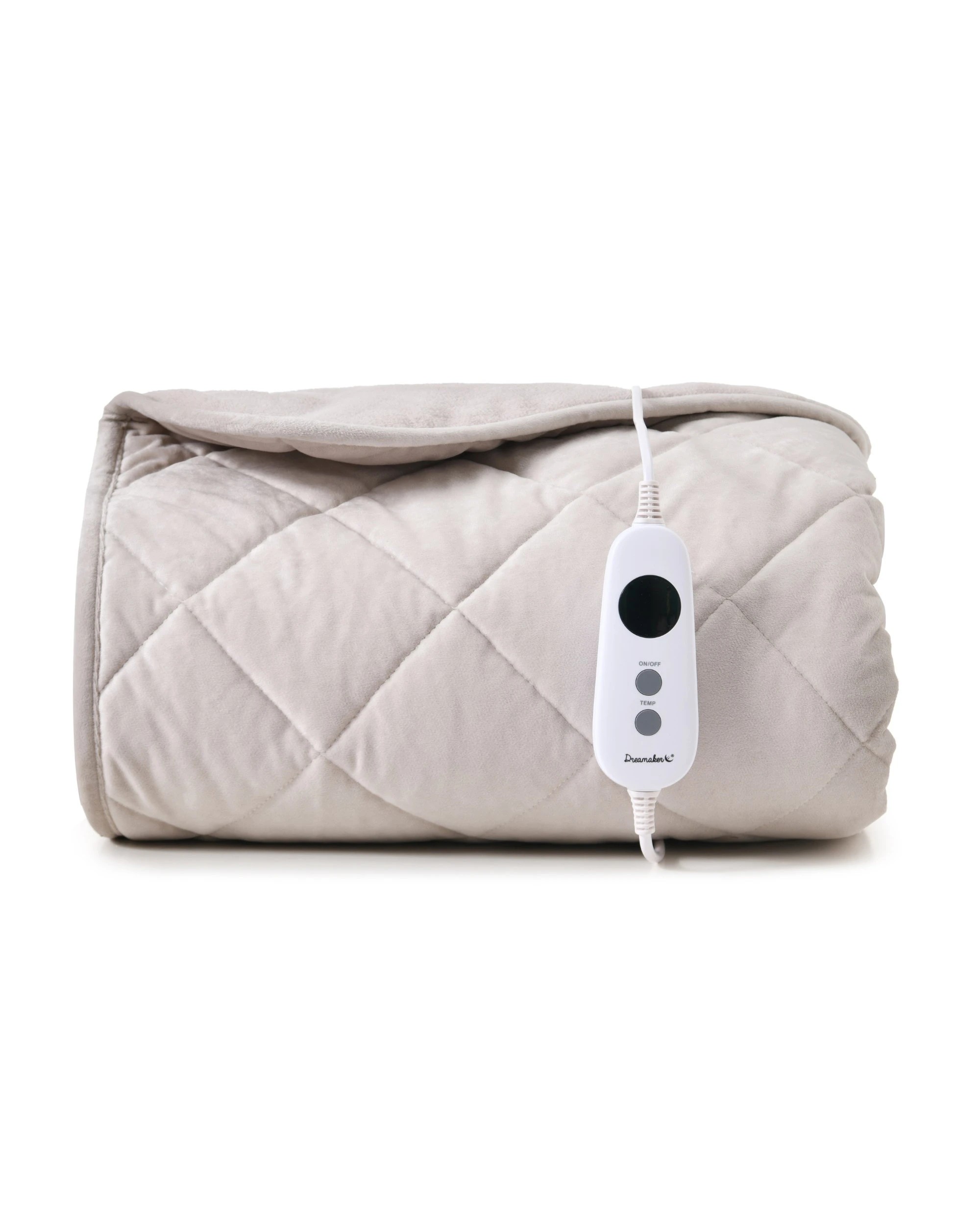 2 Dreamaker Haven Quilted Velvet Heated Throw 130x160cm - Stone, 2 of 8