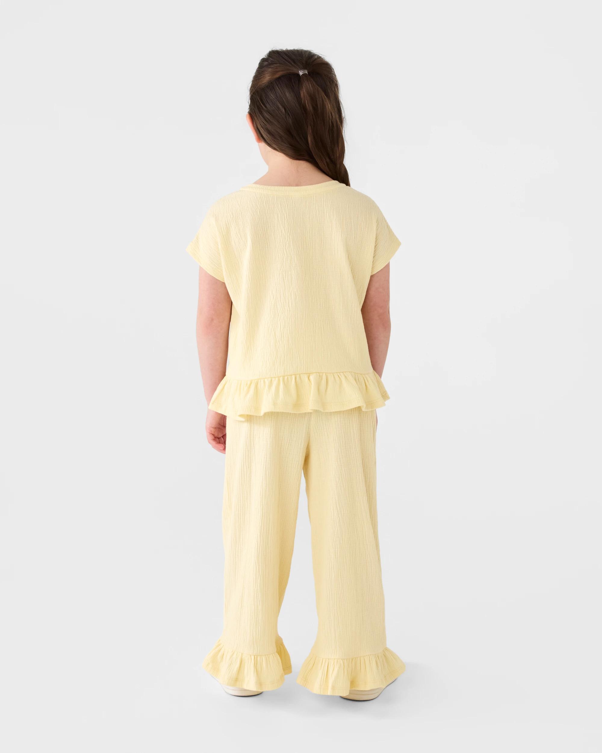 7 Short Sleeve Crinkle Top Fln Yellow, 7 of 7