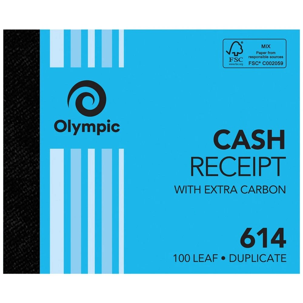 1 Olympic No.614 Carbon Duplicate Cash Receipt Book, 1 of 2