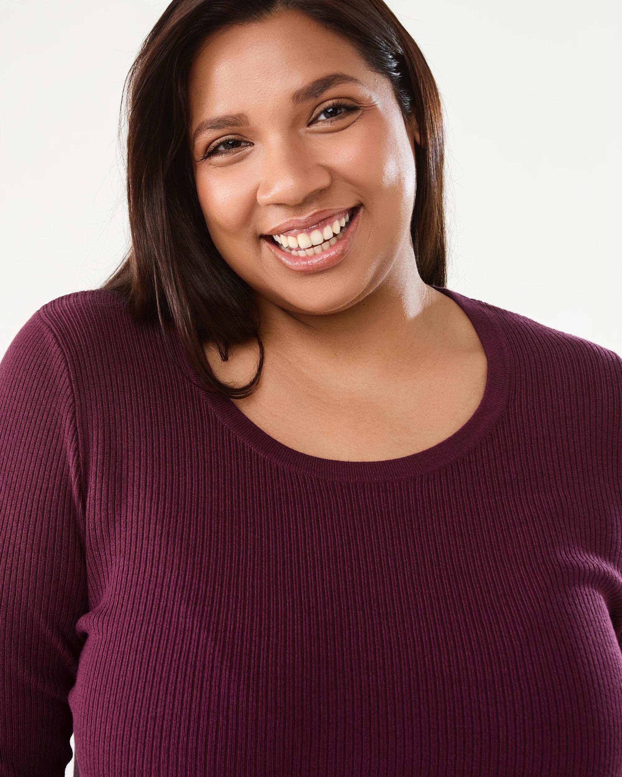 4 Curve Long Sleeve Scoop Neck Top Red Royale, 4 of 6