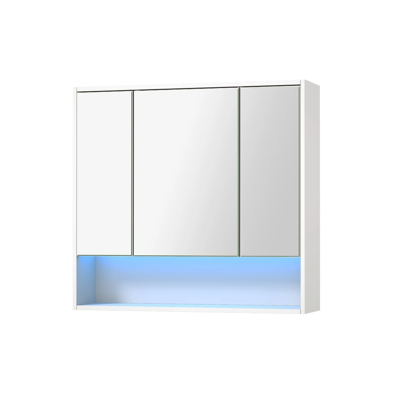 1 Welba Bathroom Mirror Cabinet Storage 900x750mm - White, 1 of 6