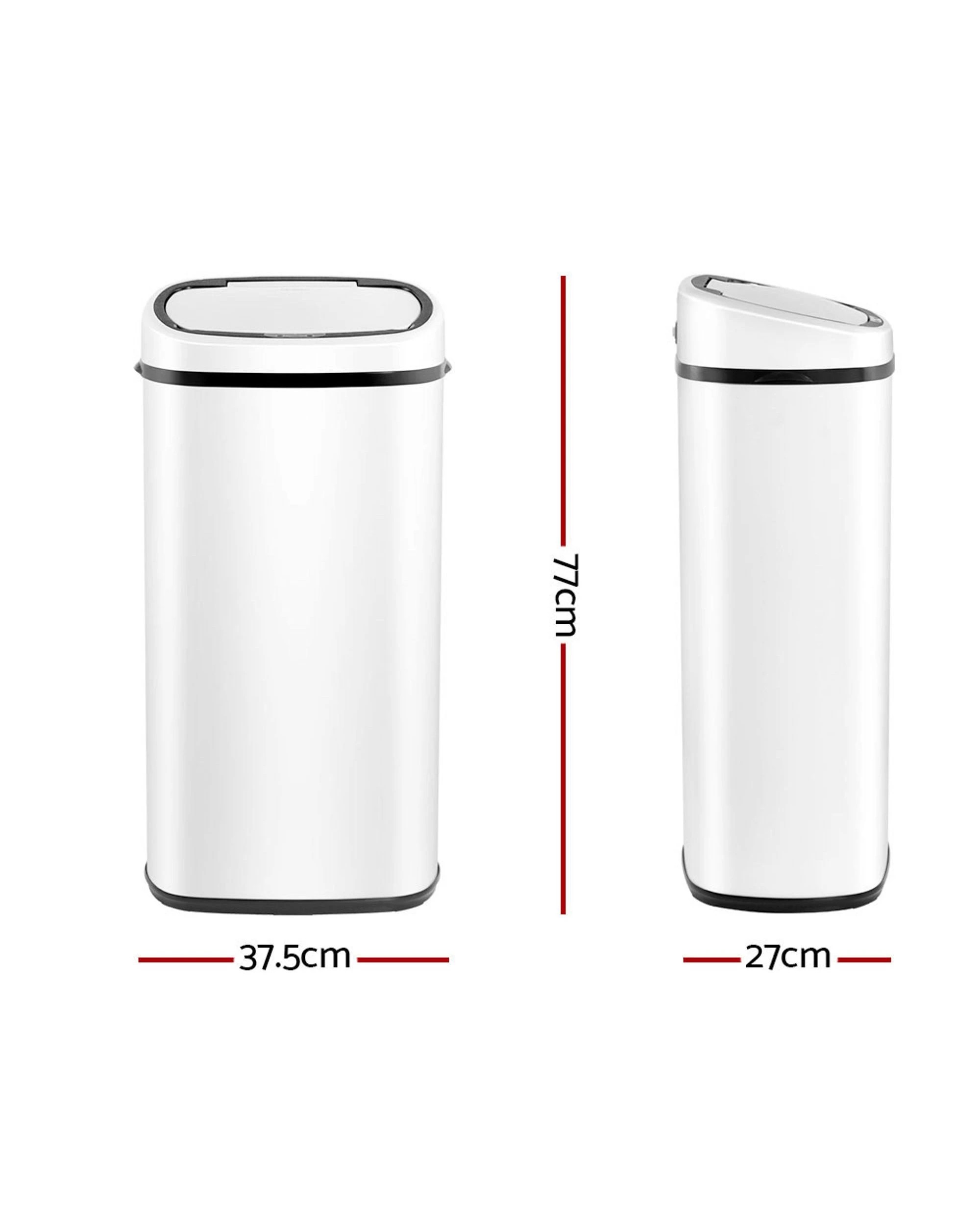 3 Devanti 68l Motion Sensor Bin Rubbish Automatic
 - White, 3 of 3