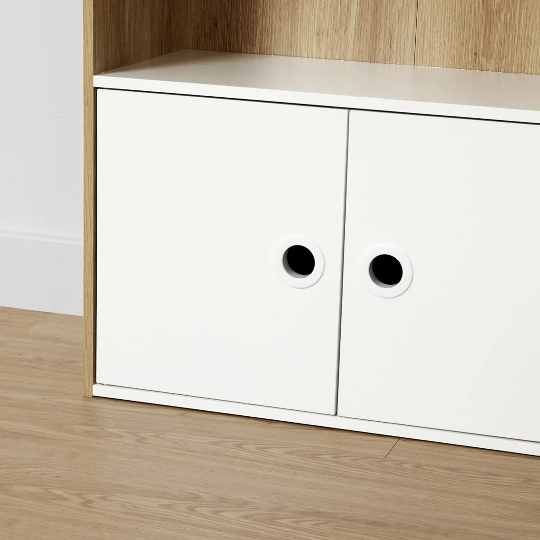 8 Oak Look and White Shelf with Cupboard, 8 of 9