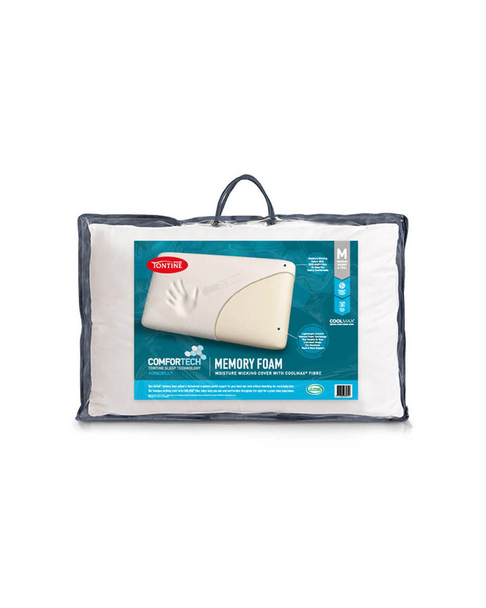 1 Tontine Comfortech Coolmax Memory Foam Sleeping Pillow - White, 1 of 4