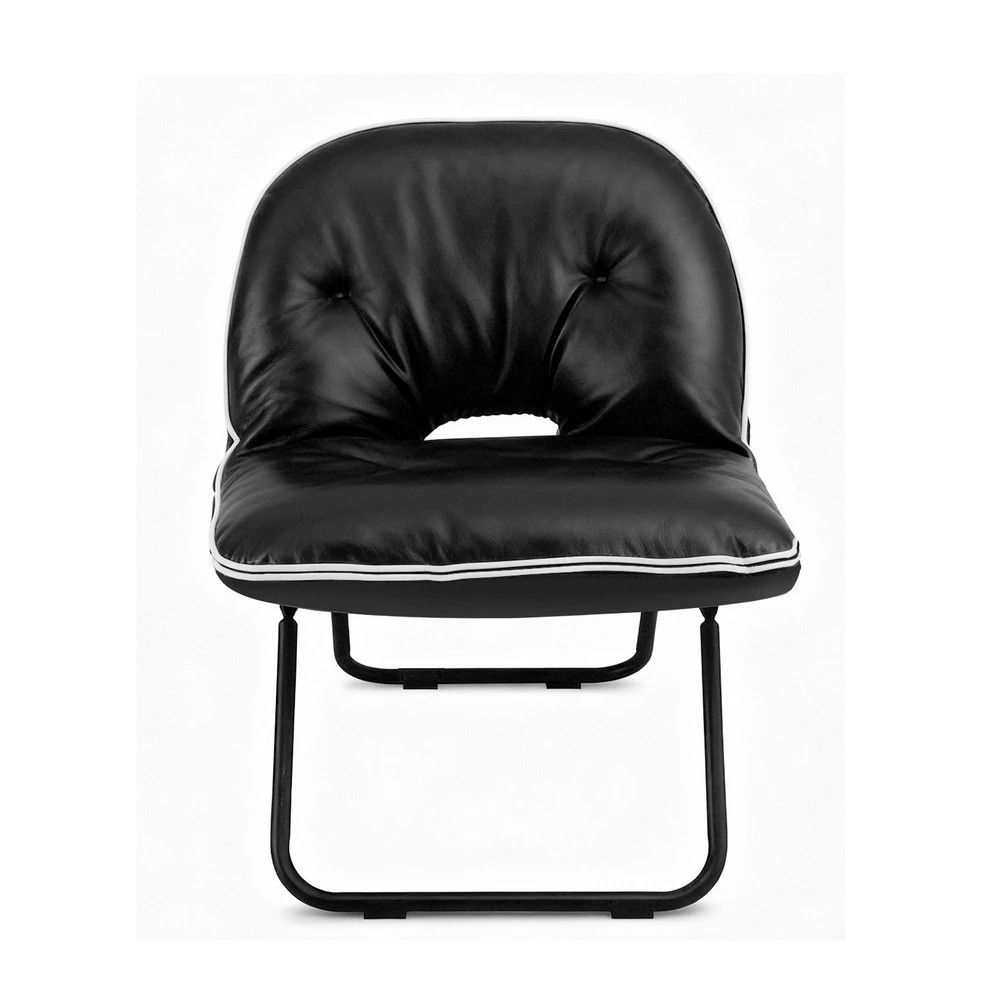 3 Artiss Foldable Chair 2 In 1 Armchair Lounge Chair Portable - Black, 3 of 7