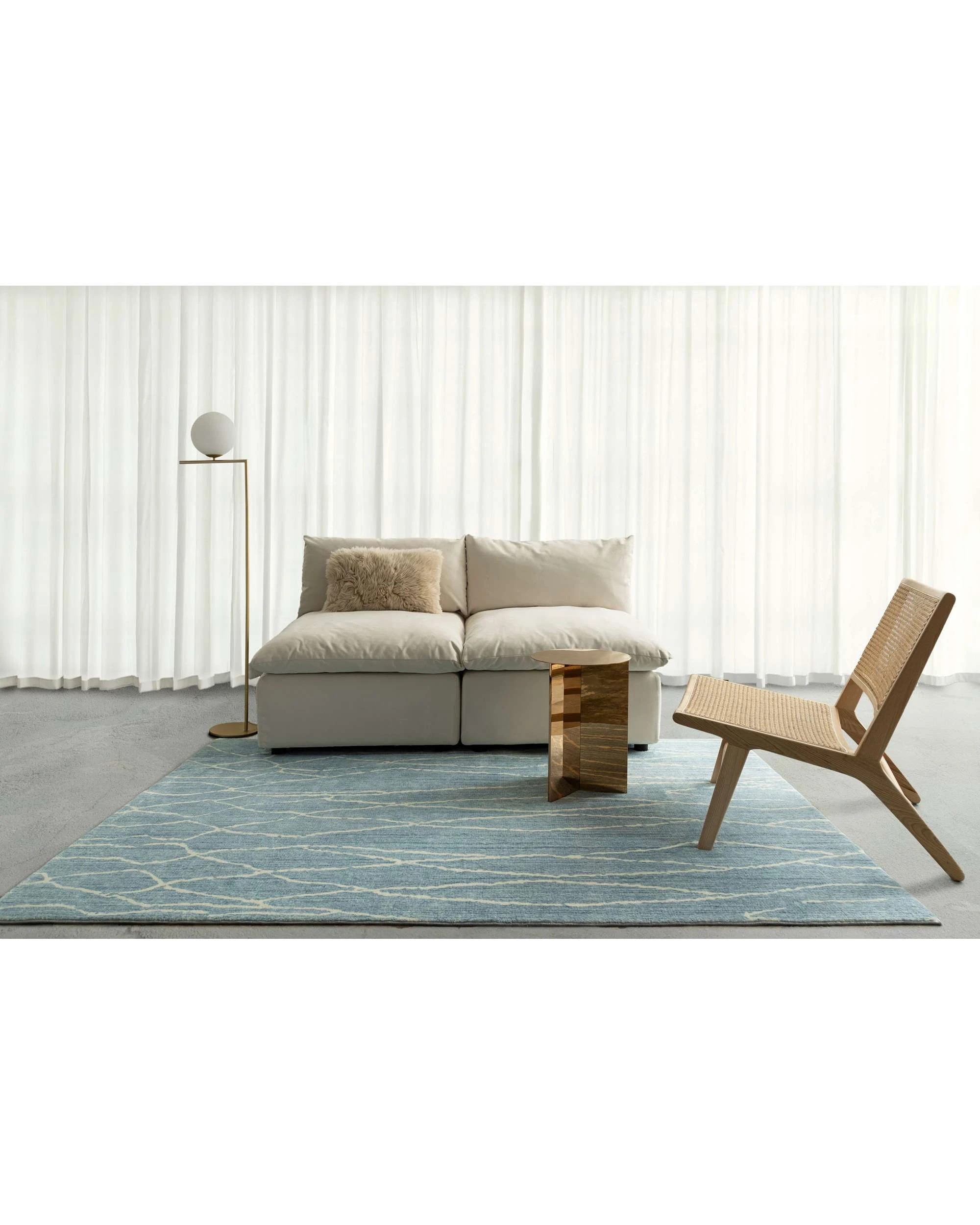 2 Loopsie Jevonn Lined Washable Rug-290cm x 200cm - Blue, 2 of 6
