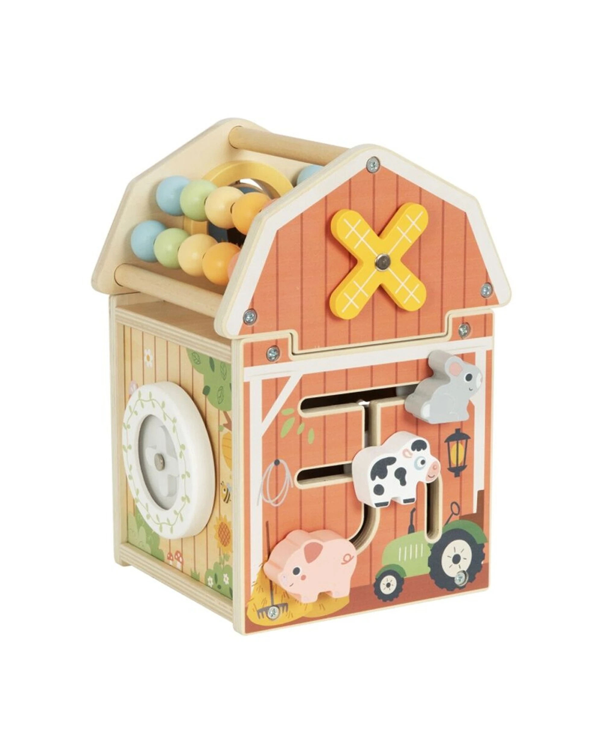 2 Tooky Toy Farm Playhouse Wooden Play Sensory Kids Children - Multi, 2 of 7