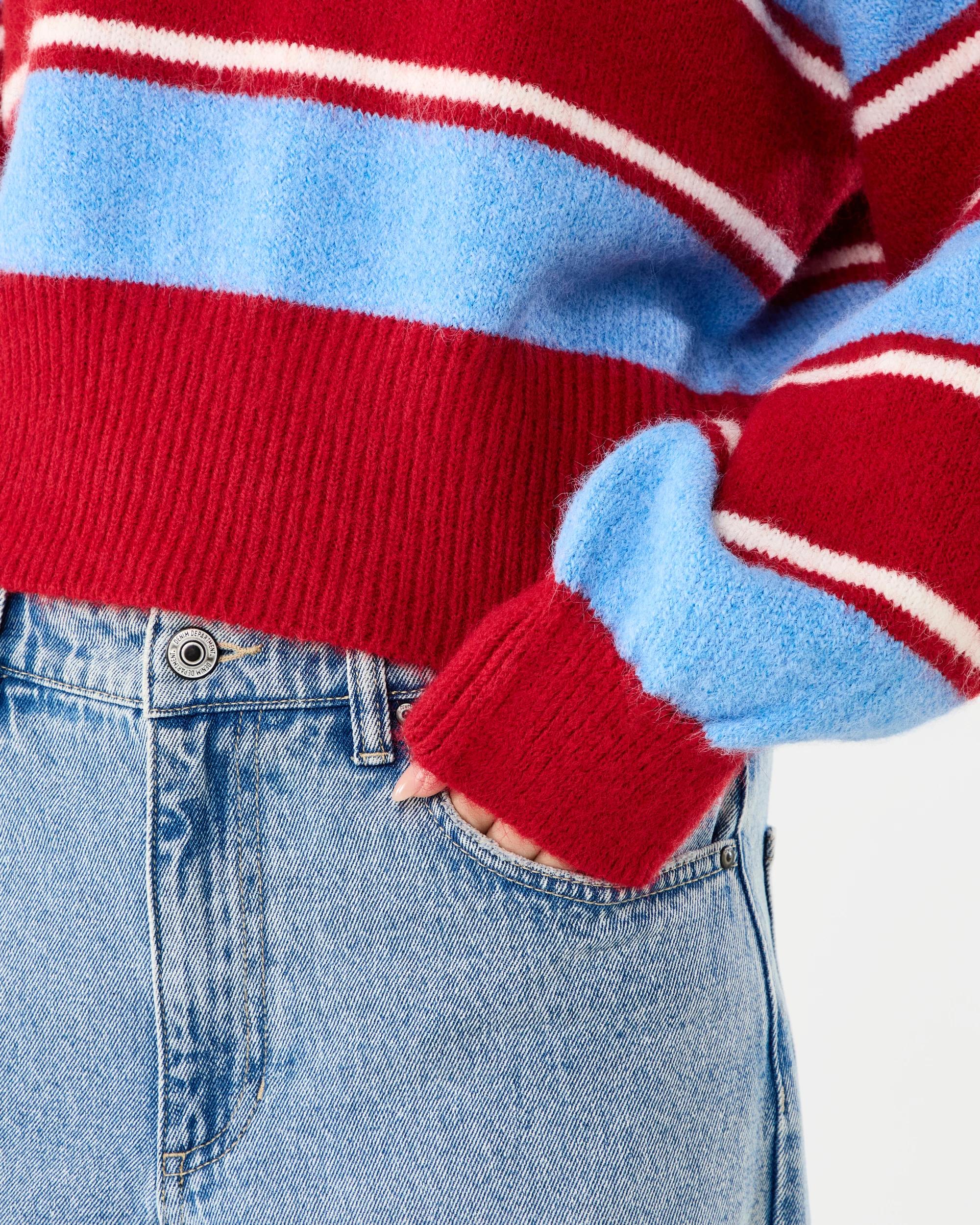 6 Fluffy Stripe Jumper Red Stripe, 6 of 7