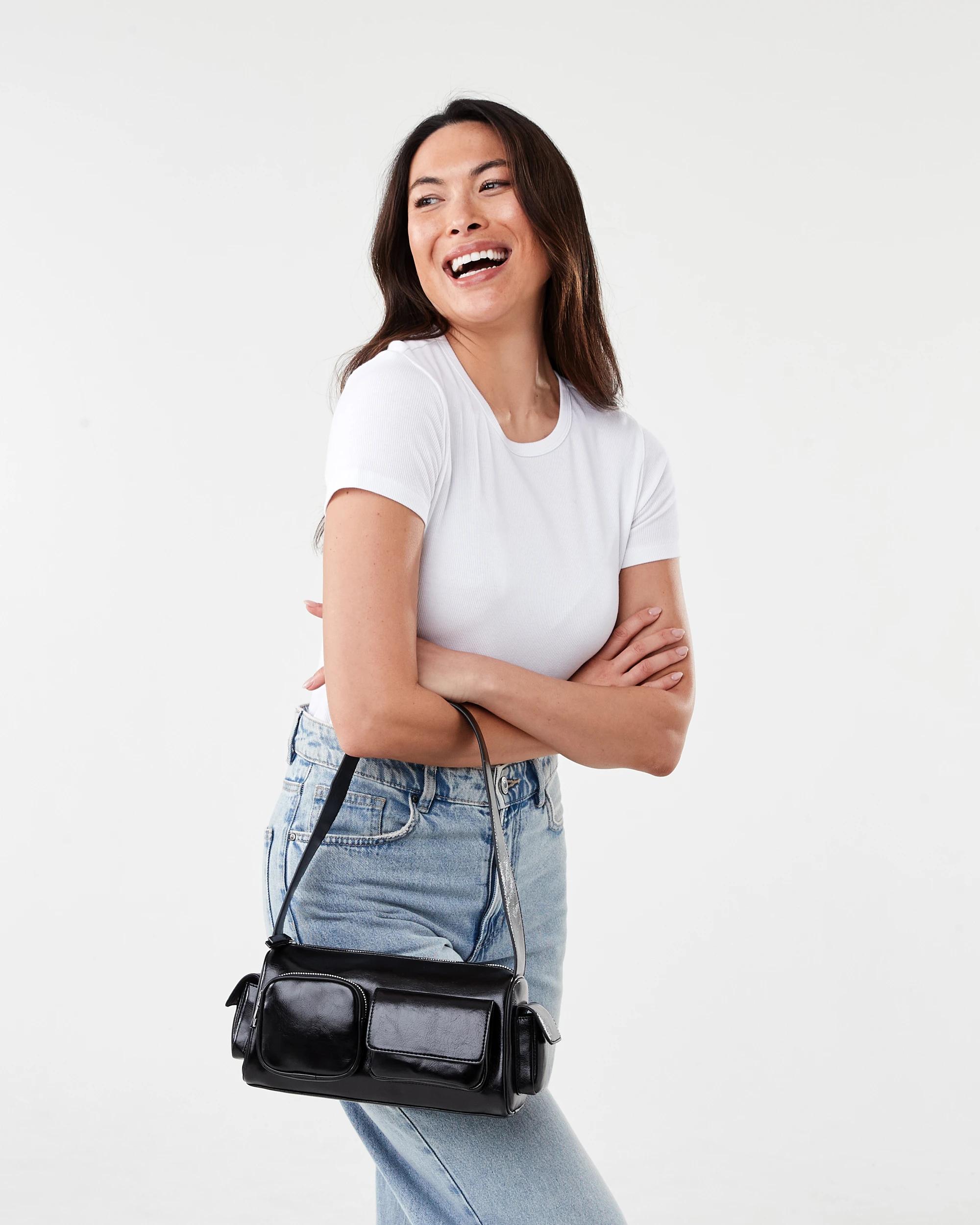 8 Multi Pocket Shoulder Bag Black, 8 of 8