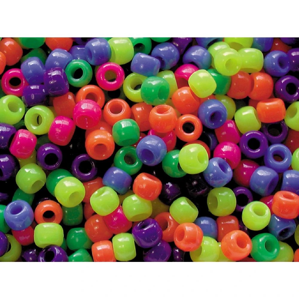1 Educational Colours Pony Beads Neon 1000 Pack, 1 of 1