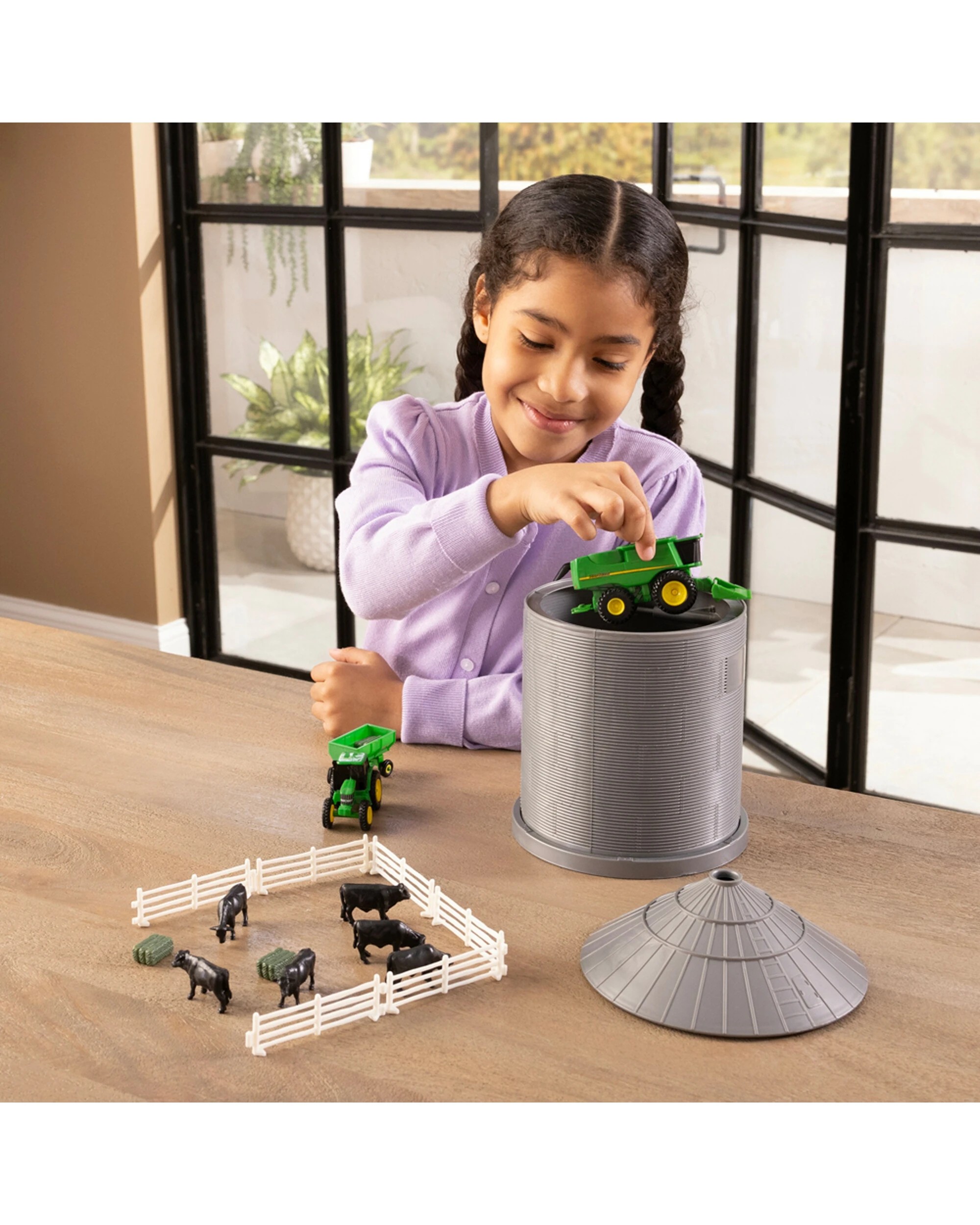 4 John Deere 20pc Farm Playset With Grain Bin 1 64 Scale Kids Toy 3 Years Plus - Green, 4 of 5