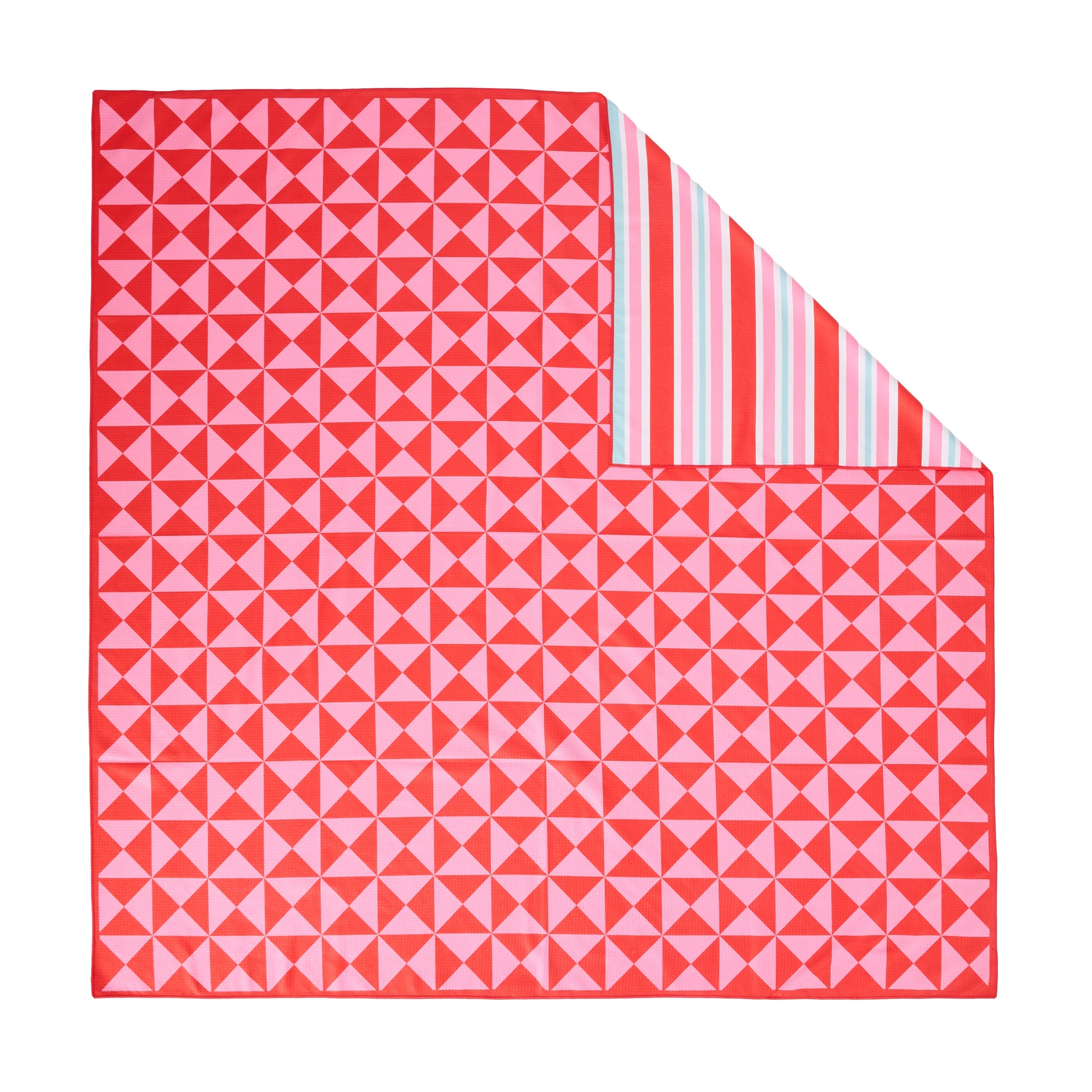 4 Geo Stripe Sand Free Beach Blanket - Red, 4 of 7
