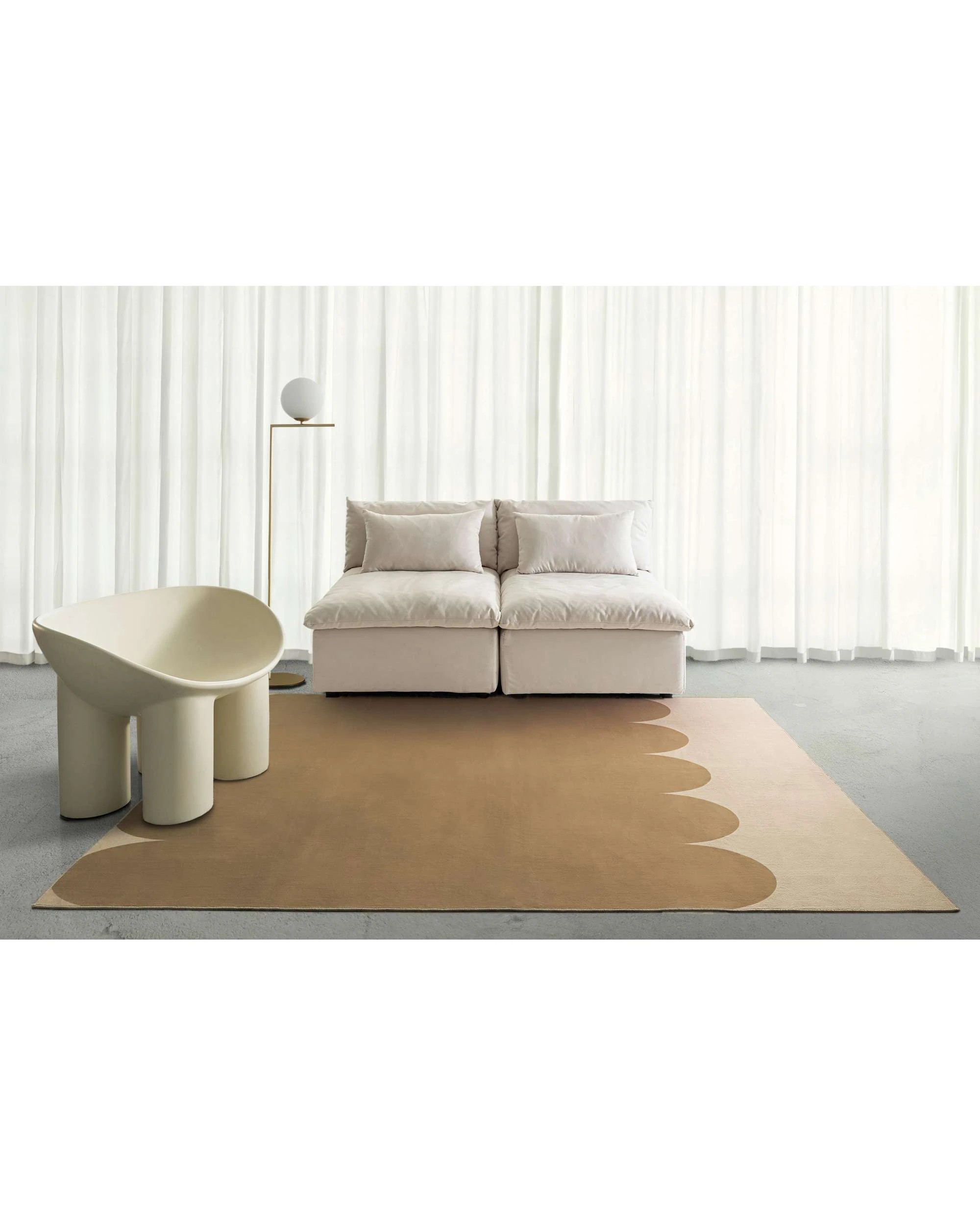 2 Loopsie Ene Printed Washable Rug-220cm x 150cm - Beige, 2 of 8