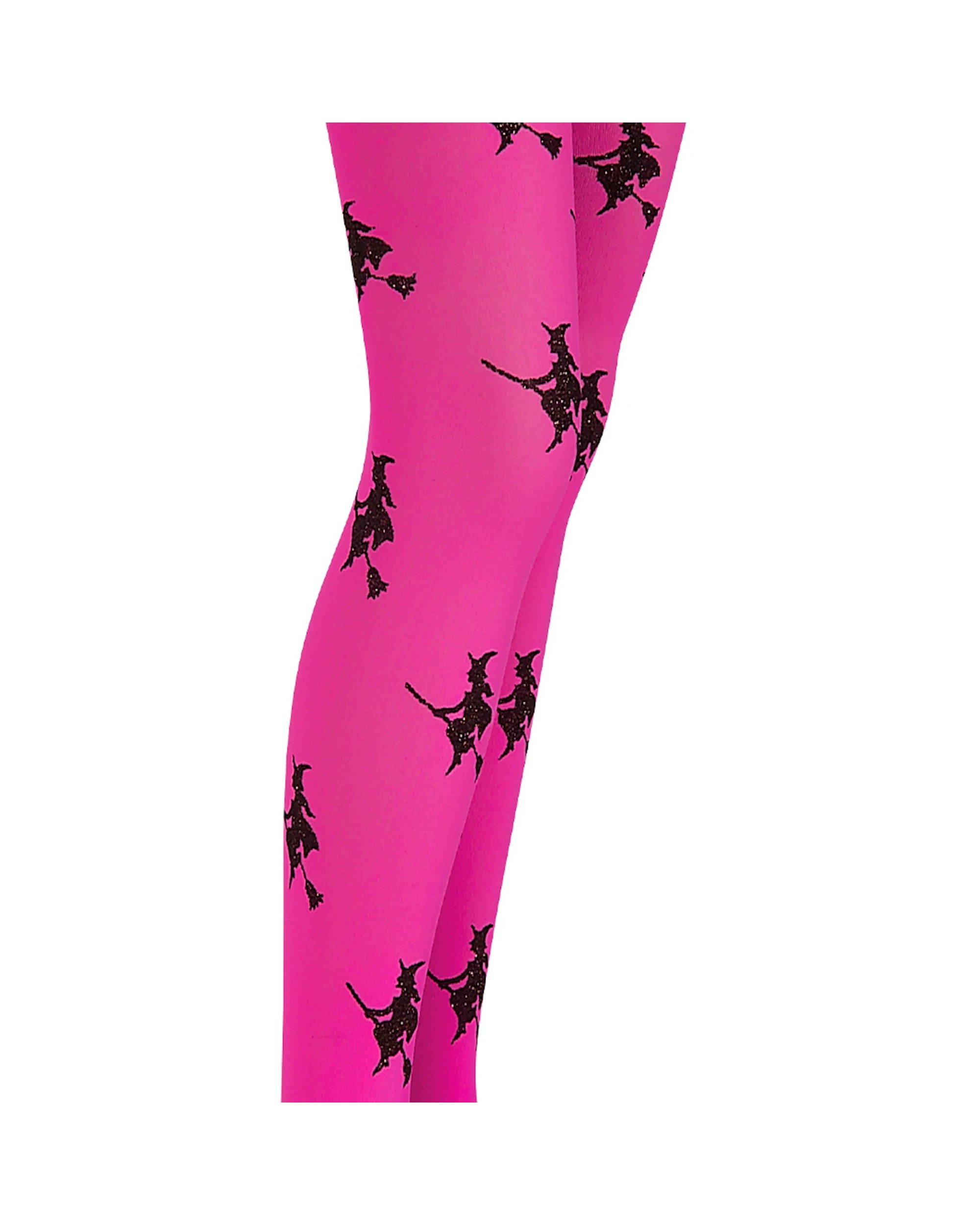 2 Rubies Kids Bright Glitter Witch Tights - One Size - Pink, 2 of 2