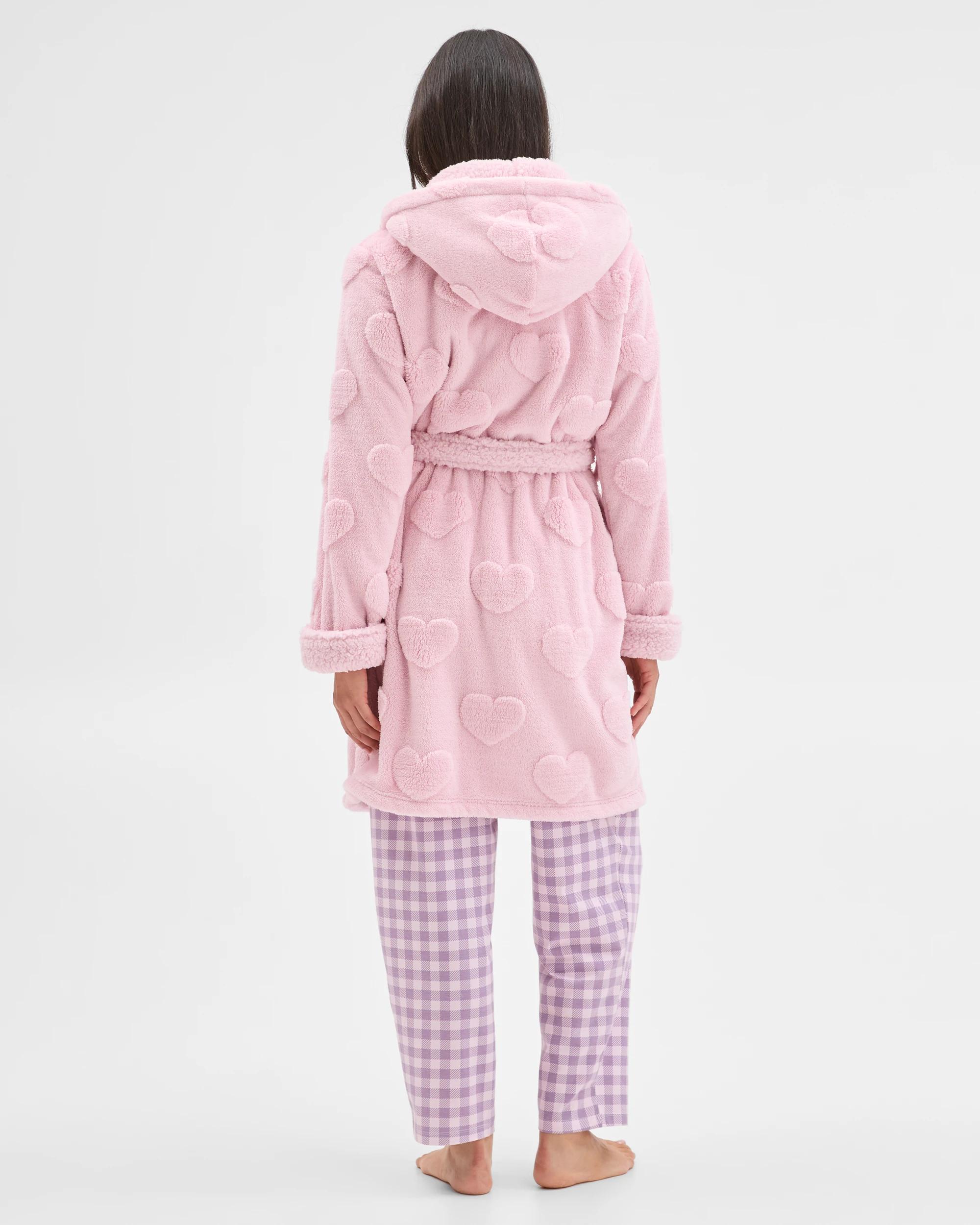 7 Target Woman Sherpa Hooded Sleep Robe LOVE HEART, 7 of 8