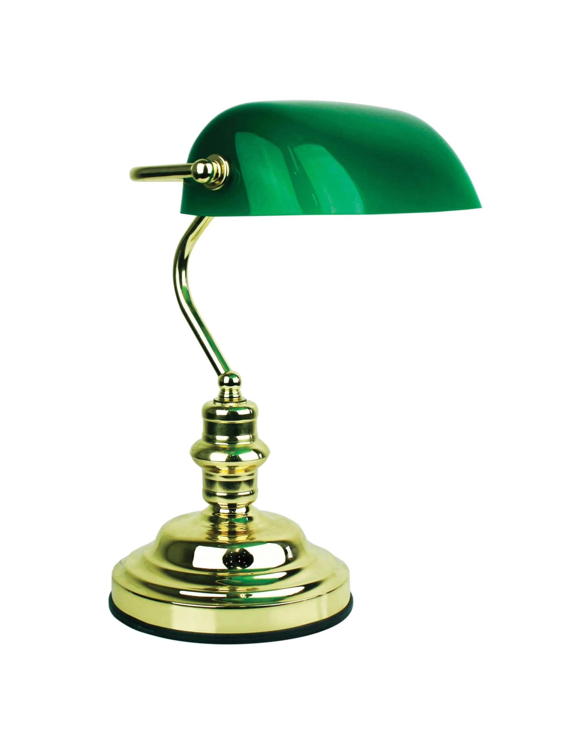 1 Oriel Lighting Bankers Touch Onoff Touch Lamp Brass Plated - Green, 1 of 1