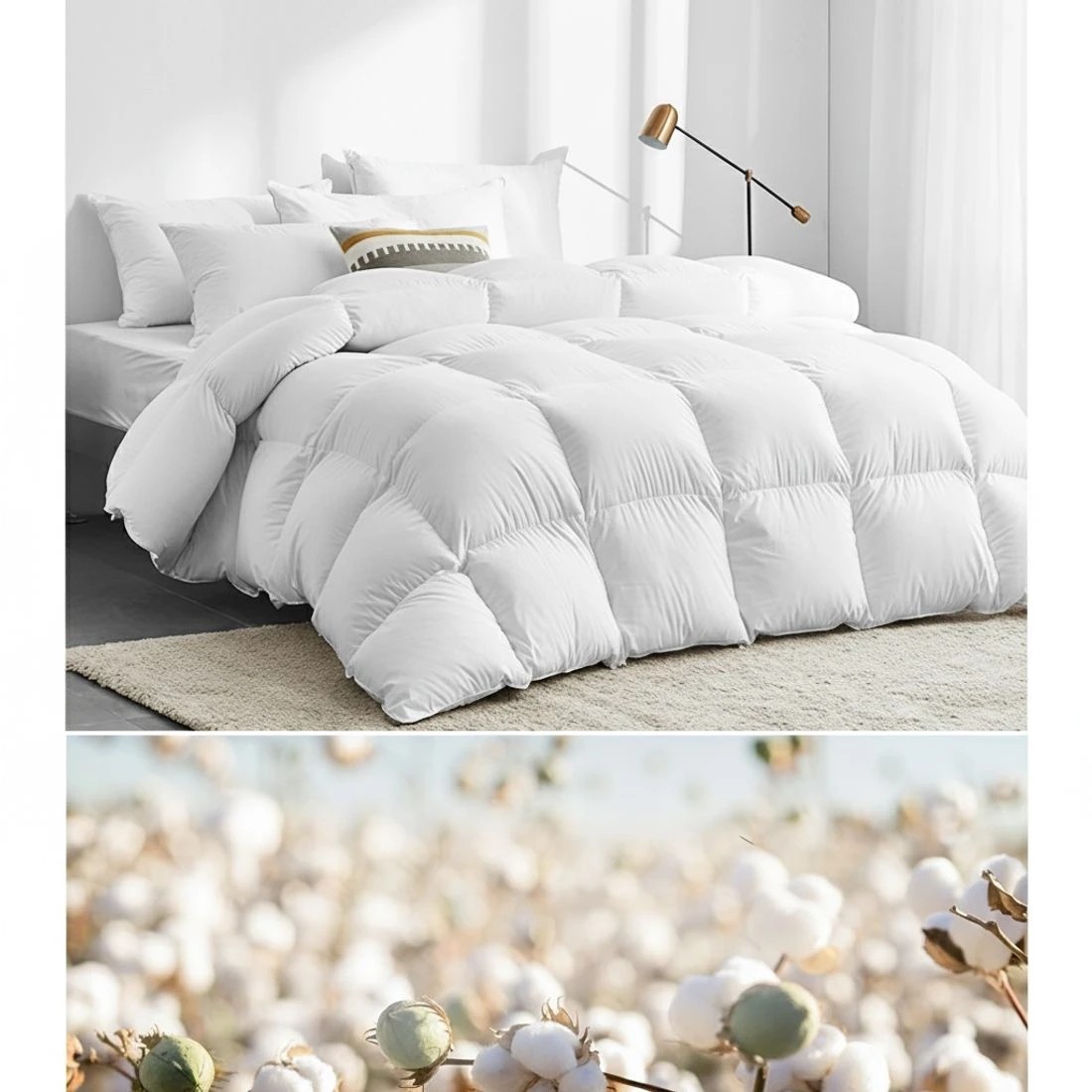 5 Giselle Bedding 700GSM Goose Down Feather Quilt Queen - Queen Bed - White, 5 of 8