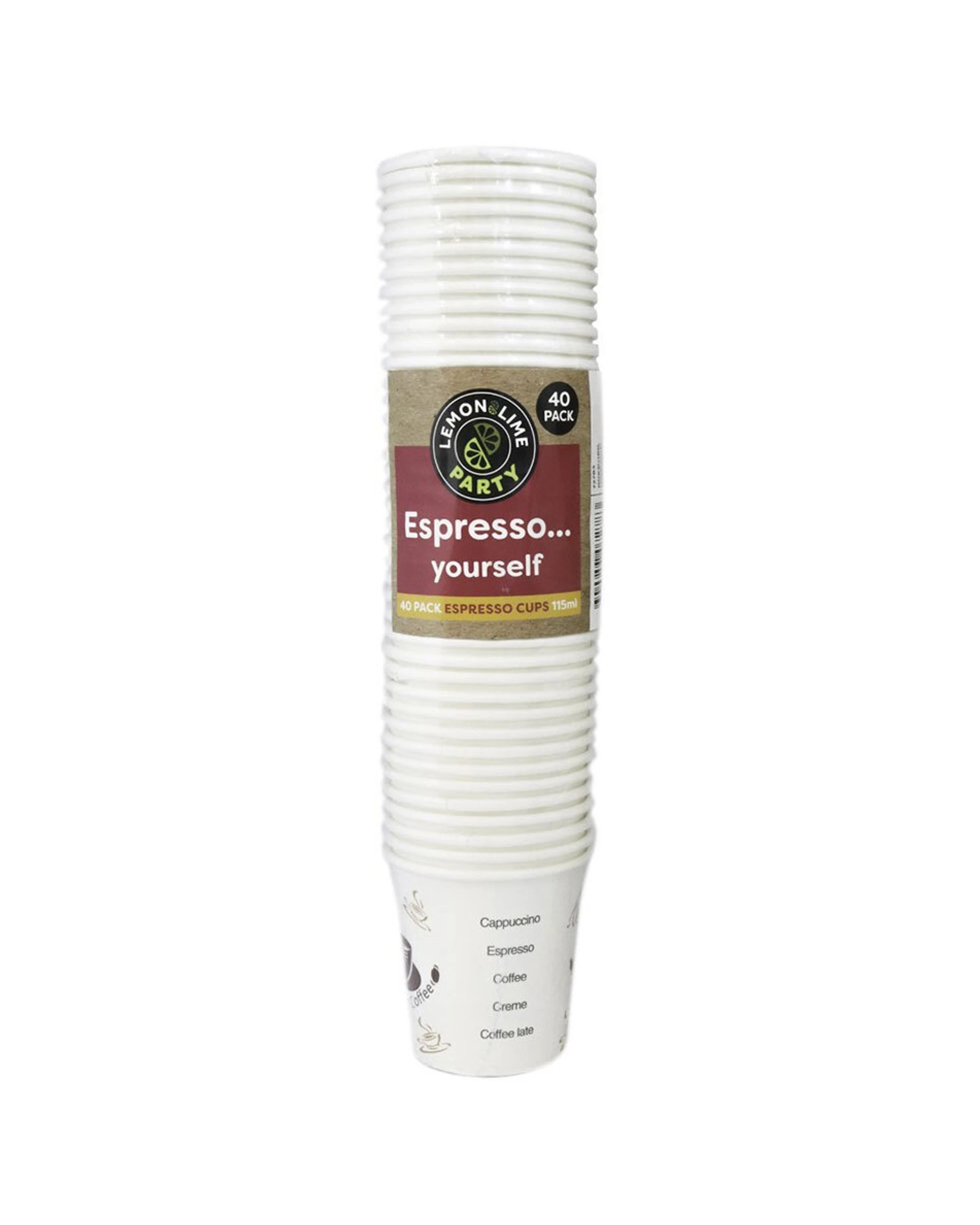2 Lemon & Lime 320pc 115ml Espresso Cups Multiple Design - Multi, 2 of 3