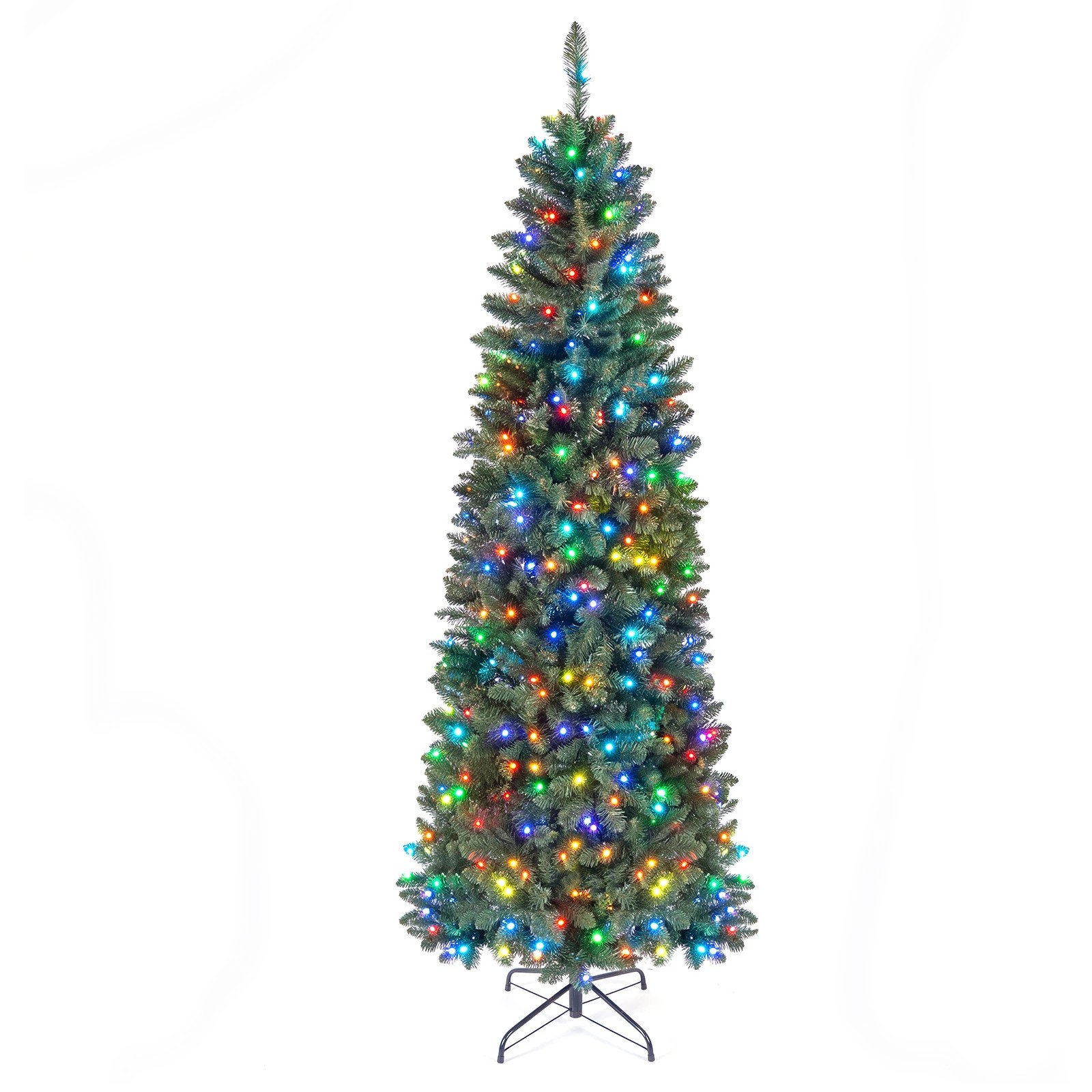 Costway 2.25M/7.5FT Smart Christmas Tree w/350 RGB LEDs & Music Sync ...