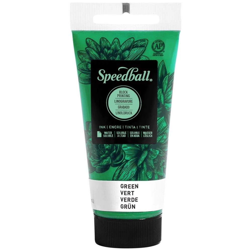 1 Speedball Block Printing Ink Water-based 37mL Green, 1 of 1