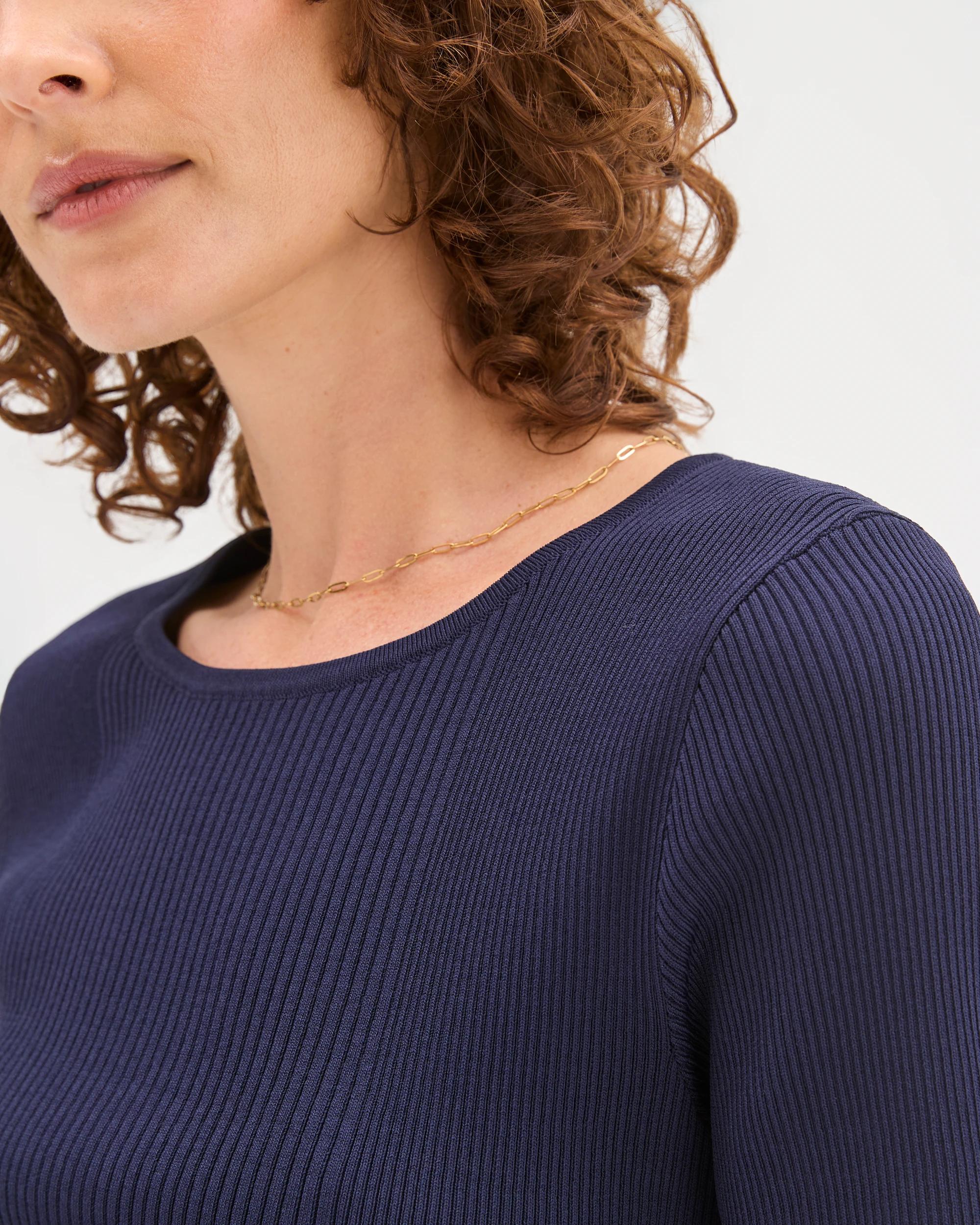 5 Preview Ultimate Rib Knit T-Shirt INK NAVY, 5 of 6